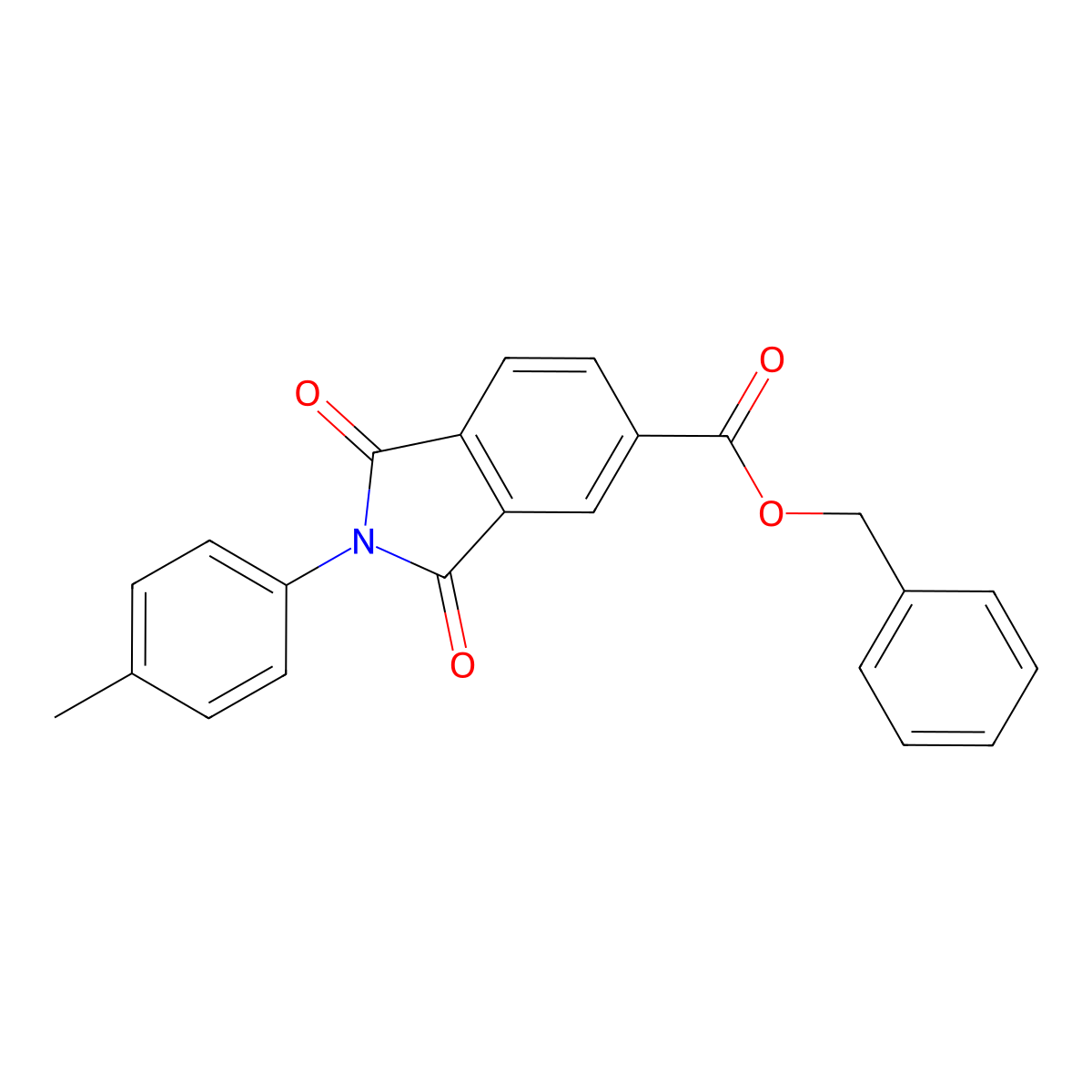 Benzyl 2-(4-methylphenyl)-1,3-dioxo-5-isoindolinecarboxylate molecular structure, CAS 312288-35-0