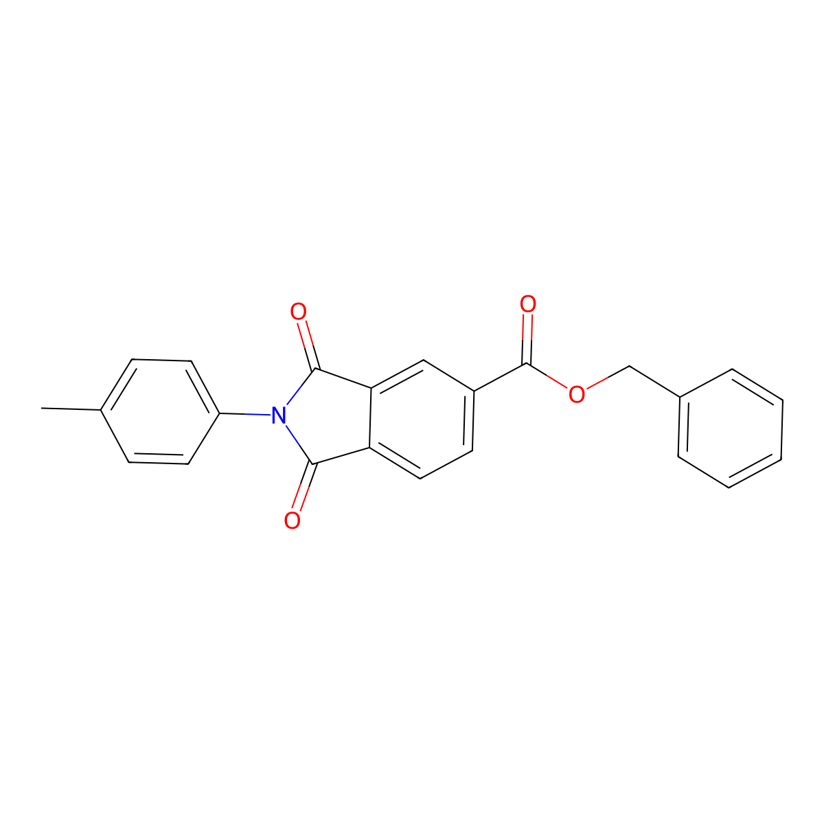 Benzyl 2-(4-methylphenyl)-1,3-dioxo-5-isoindolinecarboxylate molecular structure, CAS 312288-35-0