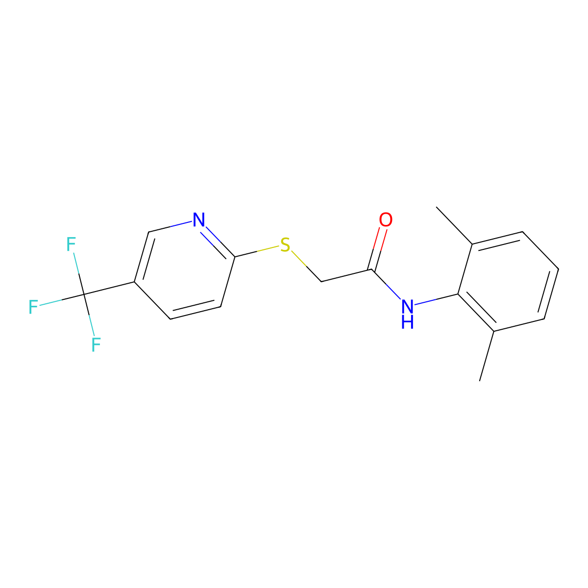 N-(2,6-dimethylphenyl)-2-[5-(trifluoromethyl)pyridin-2-yl]sulfanylacetamide molecular structure, CAS 312288-68-9