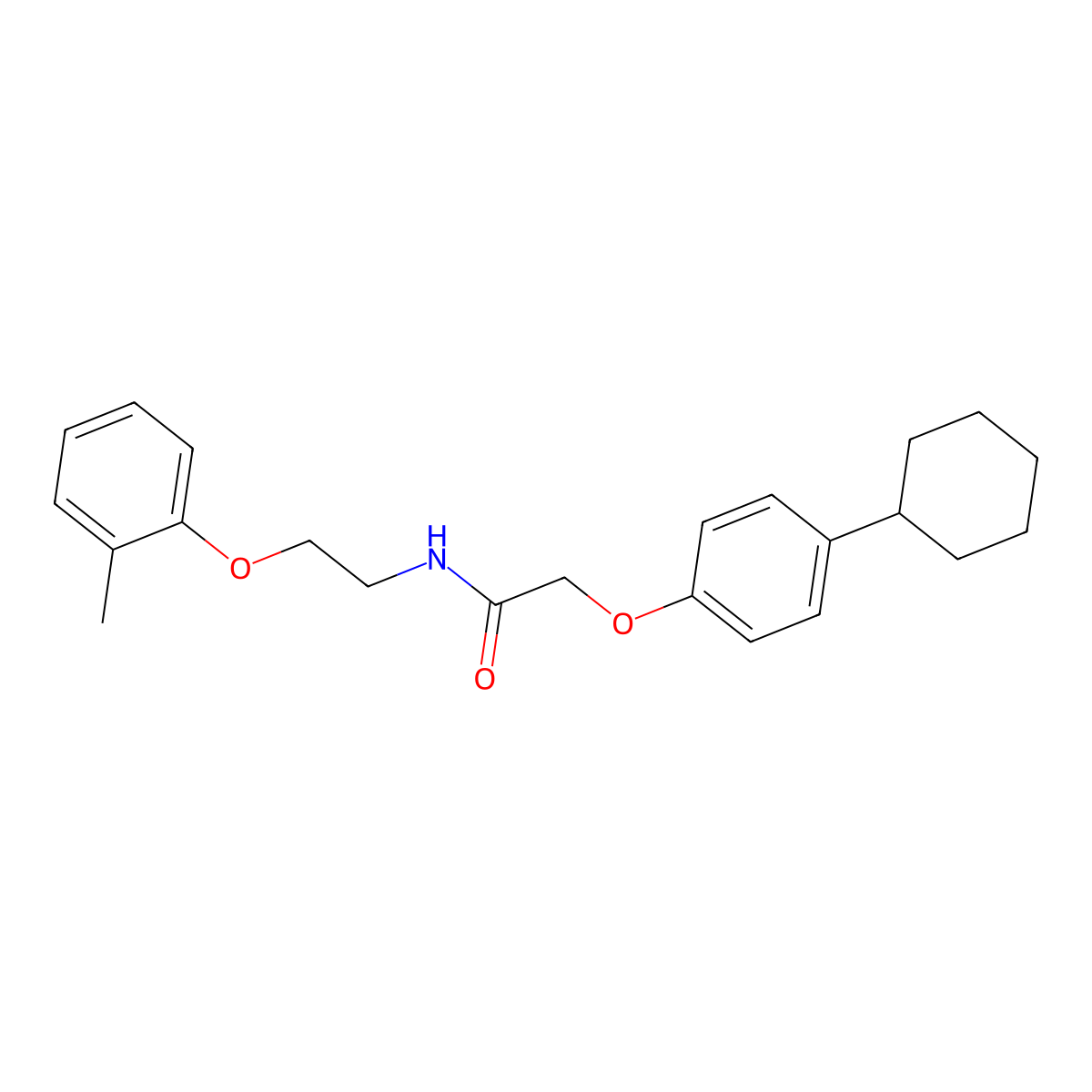 2-(4-cyclohexylphenoxy)-N-[2-(2-methylphenoxy)ethyl]acetamide molecular structure, CAS 312288-71-4