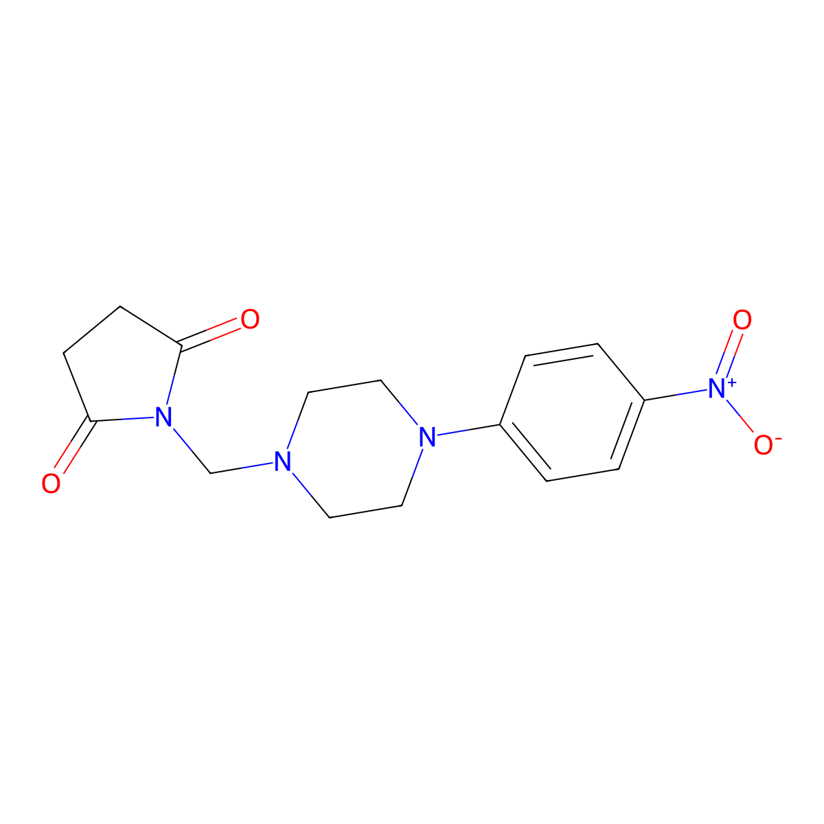 1-[[4-(4-Nitrophenyl)piperazin-1-yl]methyl]pyrrolidine-2,5-dione molecular structure, CAS 312289-14-8