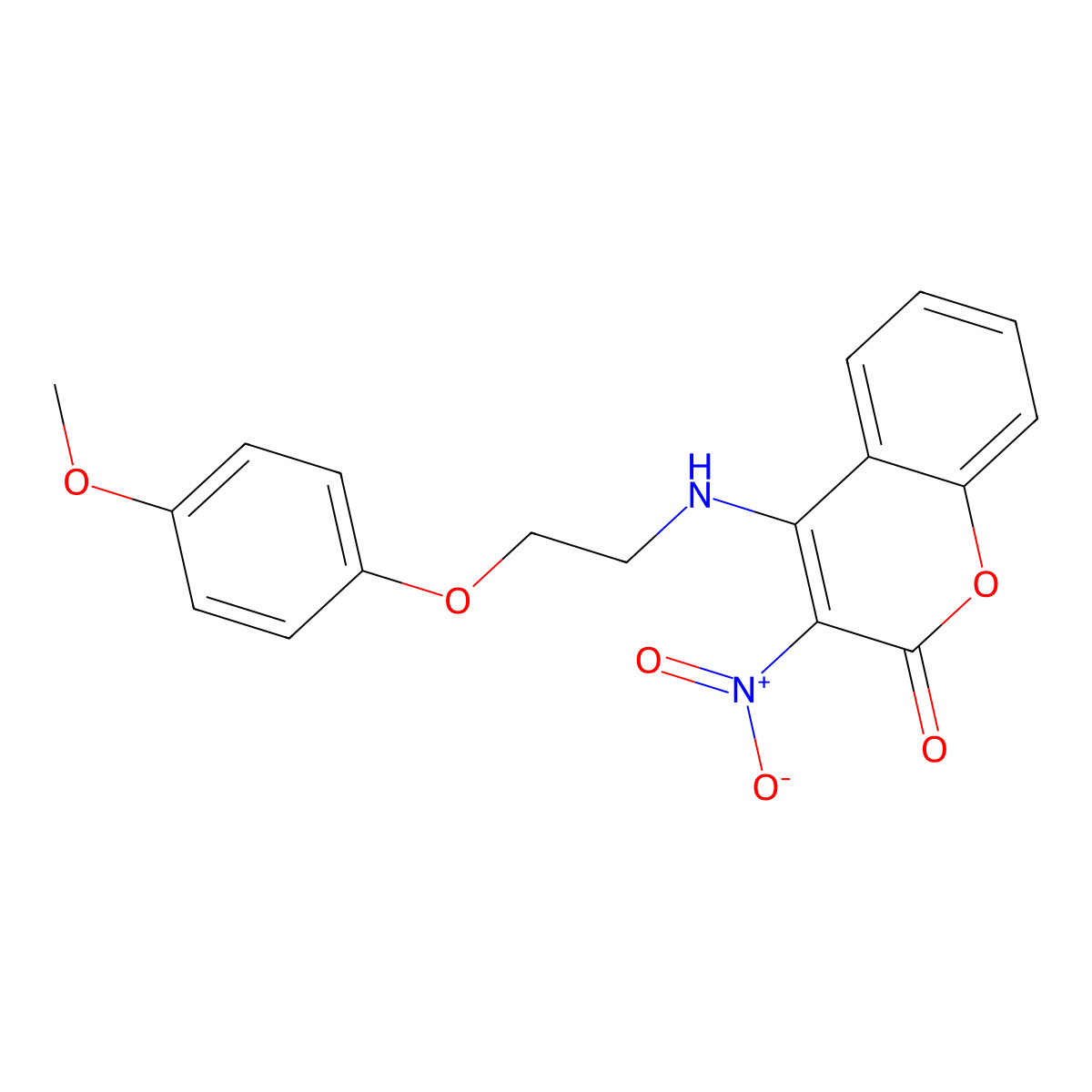 4-[2-(4-Methoxyphenoxy)ethylamino]-3-nitrochromen-2-one molecular structure, CAS 312289-25-1