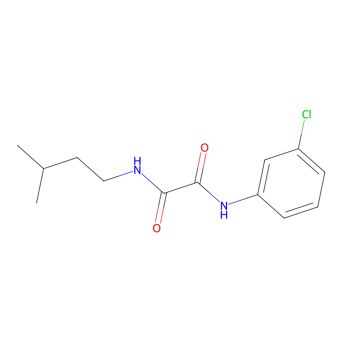 N'-(3-chlorophenyl)-N-(3-methylbutyl)oxamide molecular structure, CAS 312289-37-5