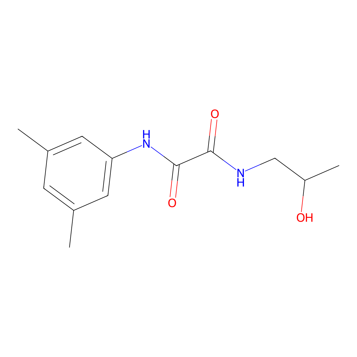 N'-(3,5-dimethylphenyl)-N-(2-hydroxypropyl)oxamide molecular structure, CAS 312289-39-7