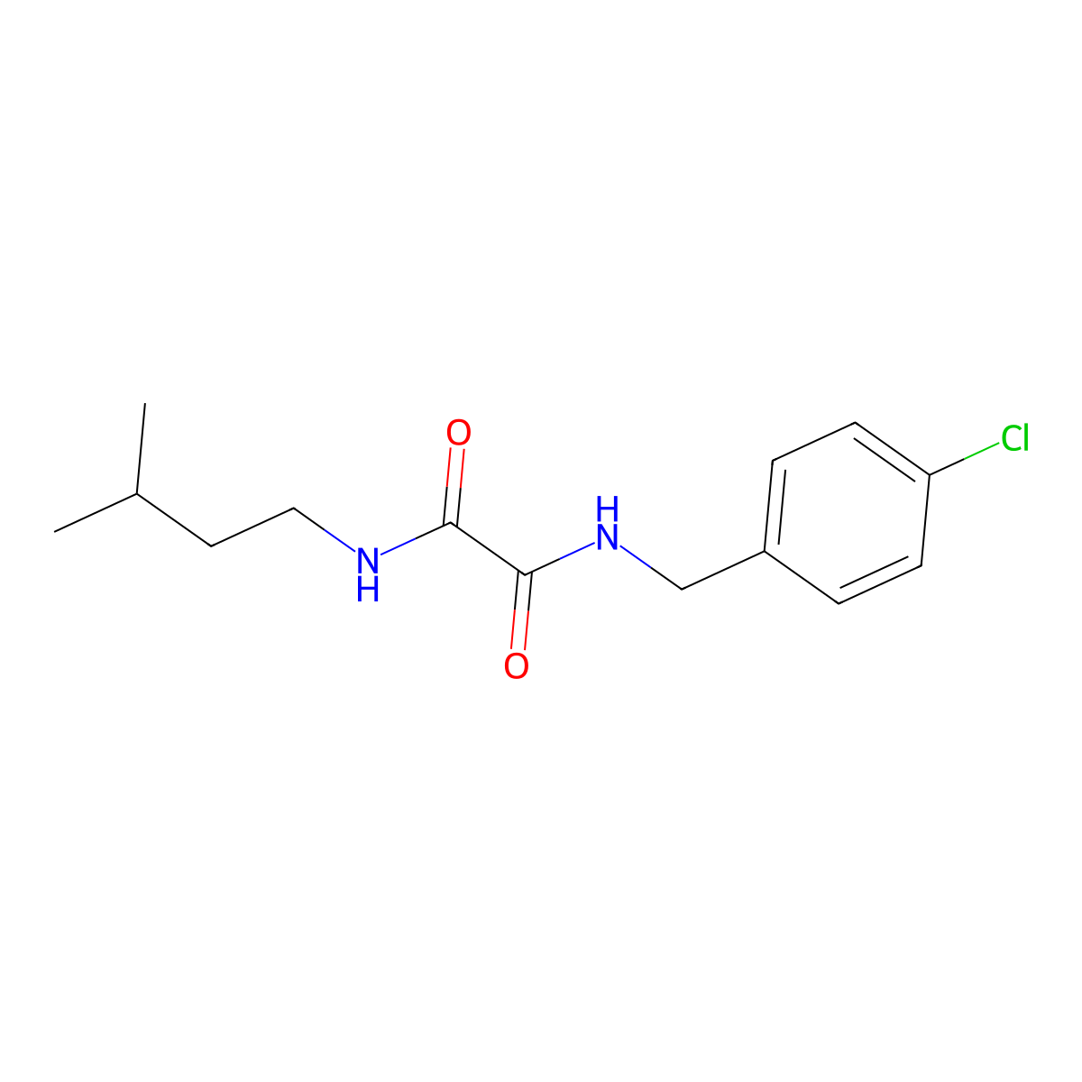 N'-[(4-chlorophenyl)methyl]-N-(3-methylbutyl)oxamide molecular structure, CAS 312289-52-4