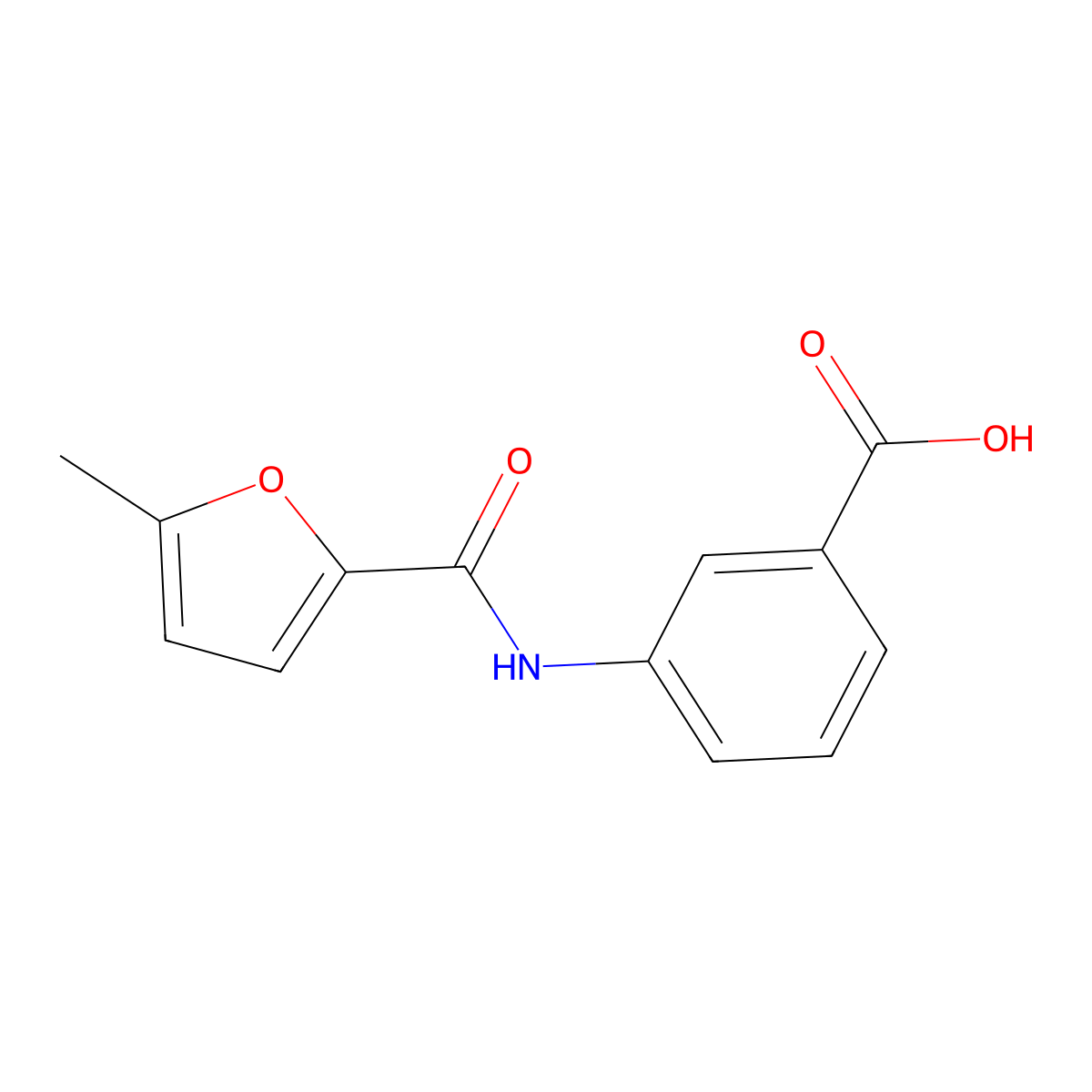 3-[(5-Methyl-furan-2-carbonyl)-amino]-benzoic acid molecular structure, CAS 312289-59-1