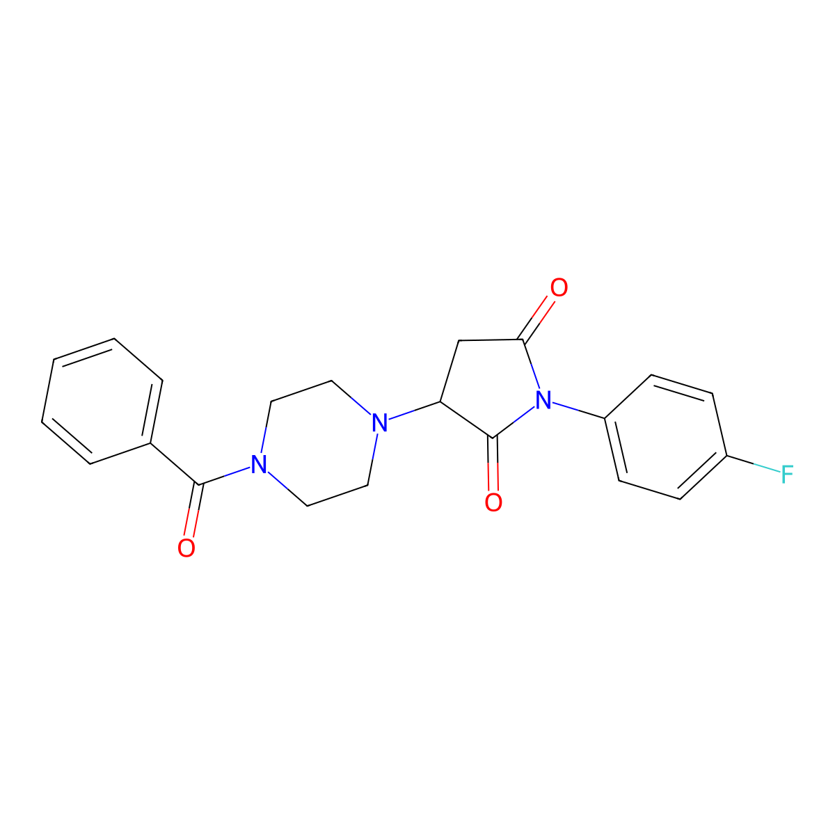 3-(4-Benzoylpiperazin-1-yl)-1-(4-fluorophenyl)pyrrolidine-2,5-dione molecular structure, CAS 312289-64-8