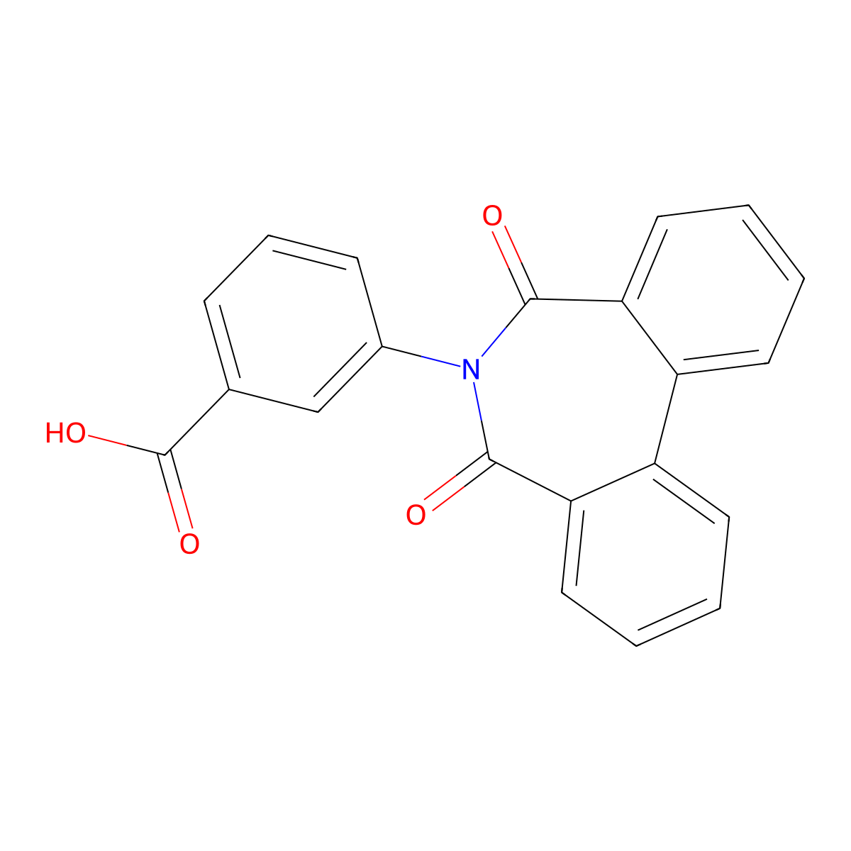 3-(5,7-dioxo-5,7-dihydro-6H-dibenzo[c,e]azepin-6-yl)benzoic acid molecular structure, CAS 312289-66-0