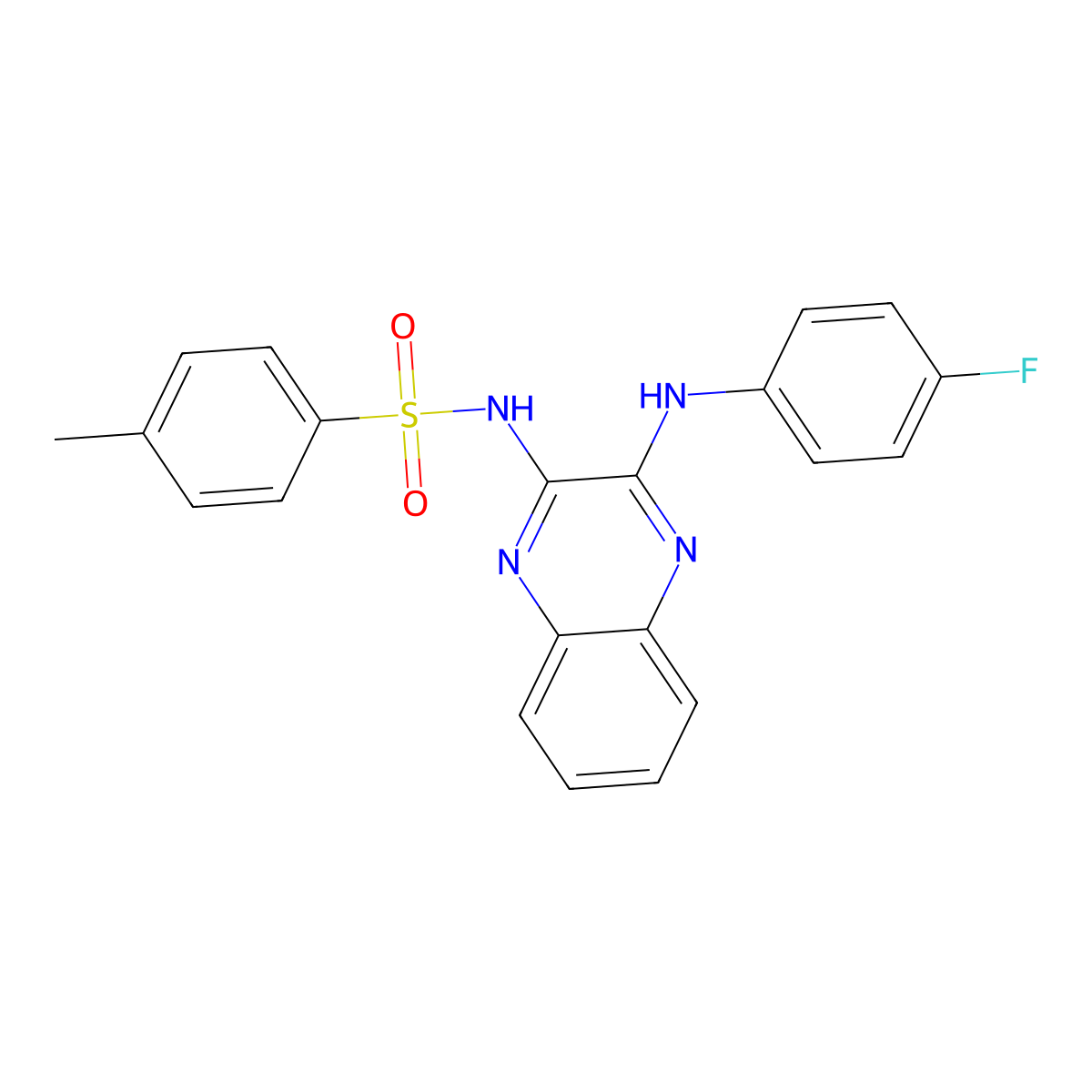 N-[3-(4-fluoroanilino)quinoxalin-2-yl]-4-methylbenzenesulfonamide molecular structure, CAS 312289-94-4