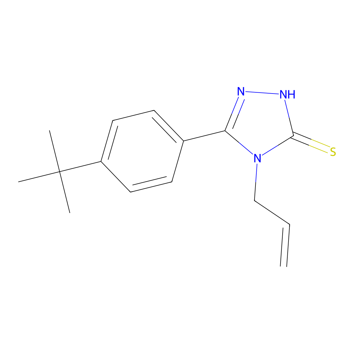 4-Allyl-5-(4-tert-butylphenyl)-2,4-dihydro-3H-1,2,4-triazole-3-thione molecular structure, CAS 312290-54-3