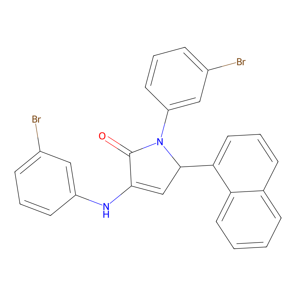 4-(3-bromoanilino)-1-(3-bromophenyl)-2-naphthalen-1-yl-2H-pyrrol-5-one molecular structure, CAS 312290-56-5