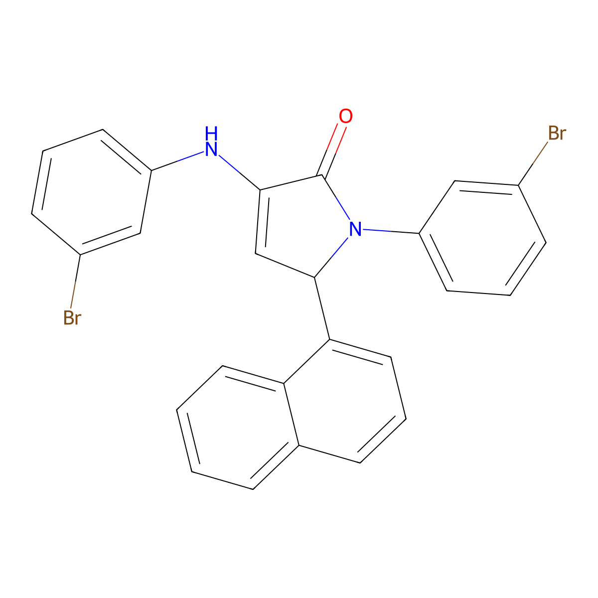 4-(3-bromoanilino)-1-(3-bromophenyl)-2-naphthalen-1-yl-2H-pyrrol-5-one molecular structure, CAS 312290-56-5