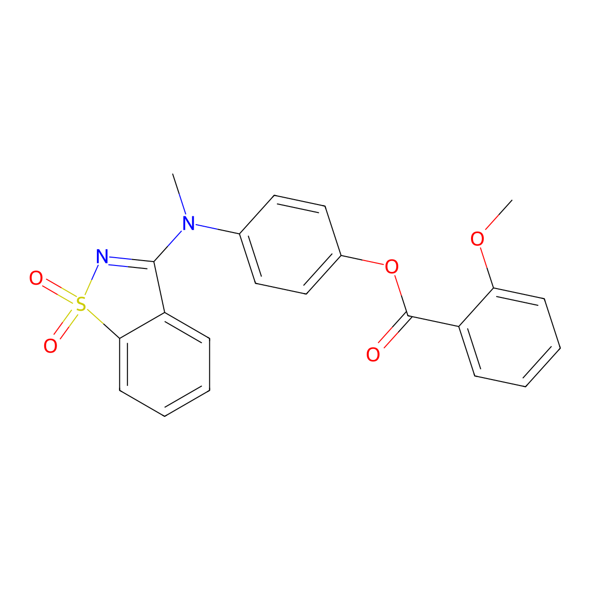 4-[(1,1-Dioxido-1,2-benzothiazol-3-yl)(methyl)amino]phenyl 2-methoxybenzoate molecular structure, CAS 312290-57-6