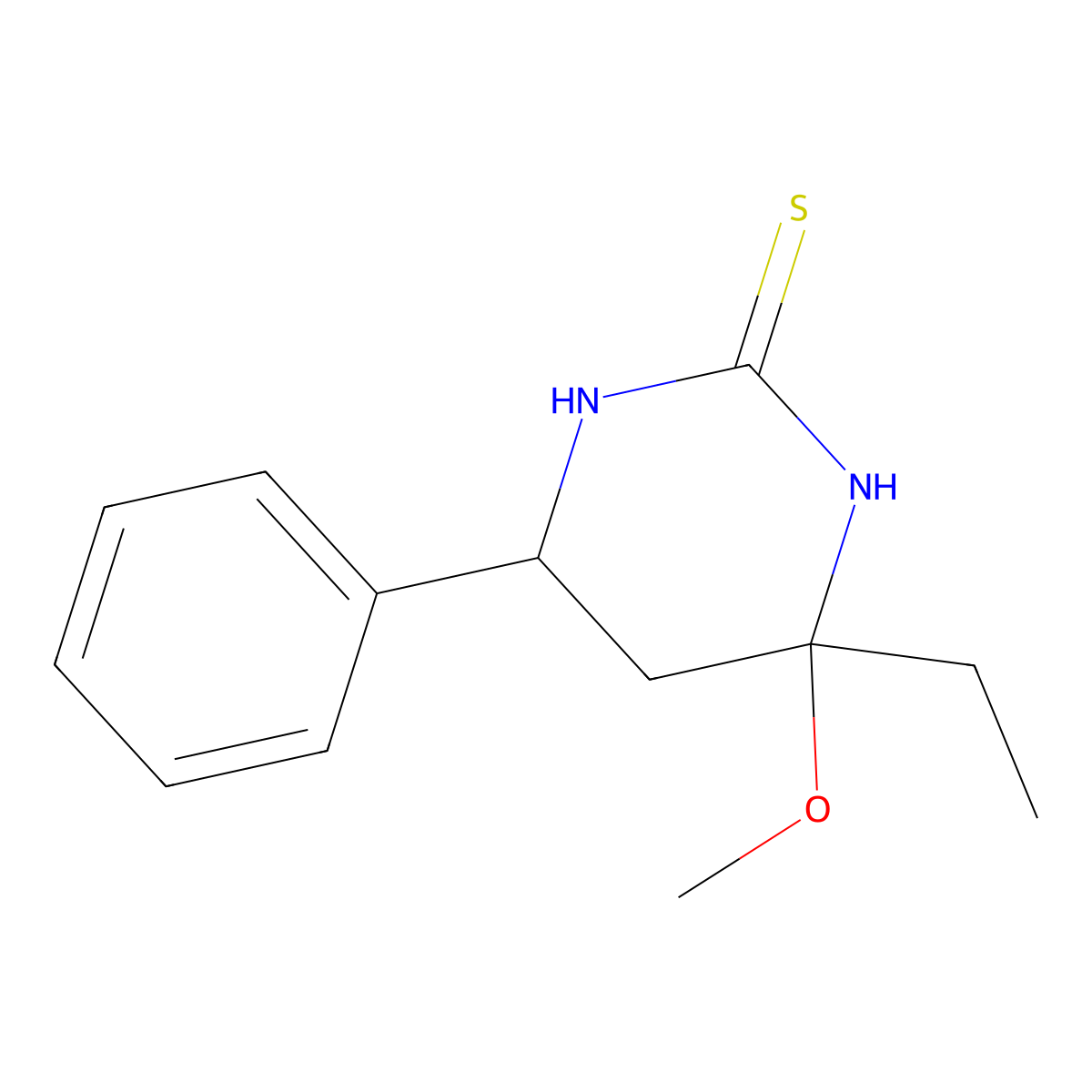 4-Ethyl-4-methoxy-6-phenyl-1,3-diazinane-2-thione molecular structure, CAS 312290-69-0
