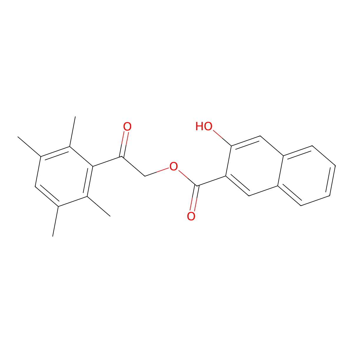 2-Oxo-2-(2,3,5,6-tetramethylphenyl)ethyl 3-hydroxy-2-naphthoate molecular structure, CAS 312290-70-3
