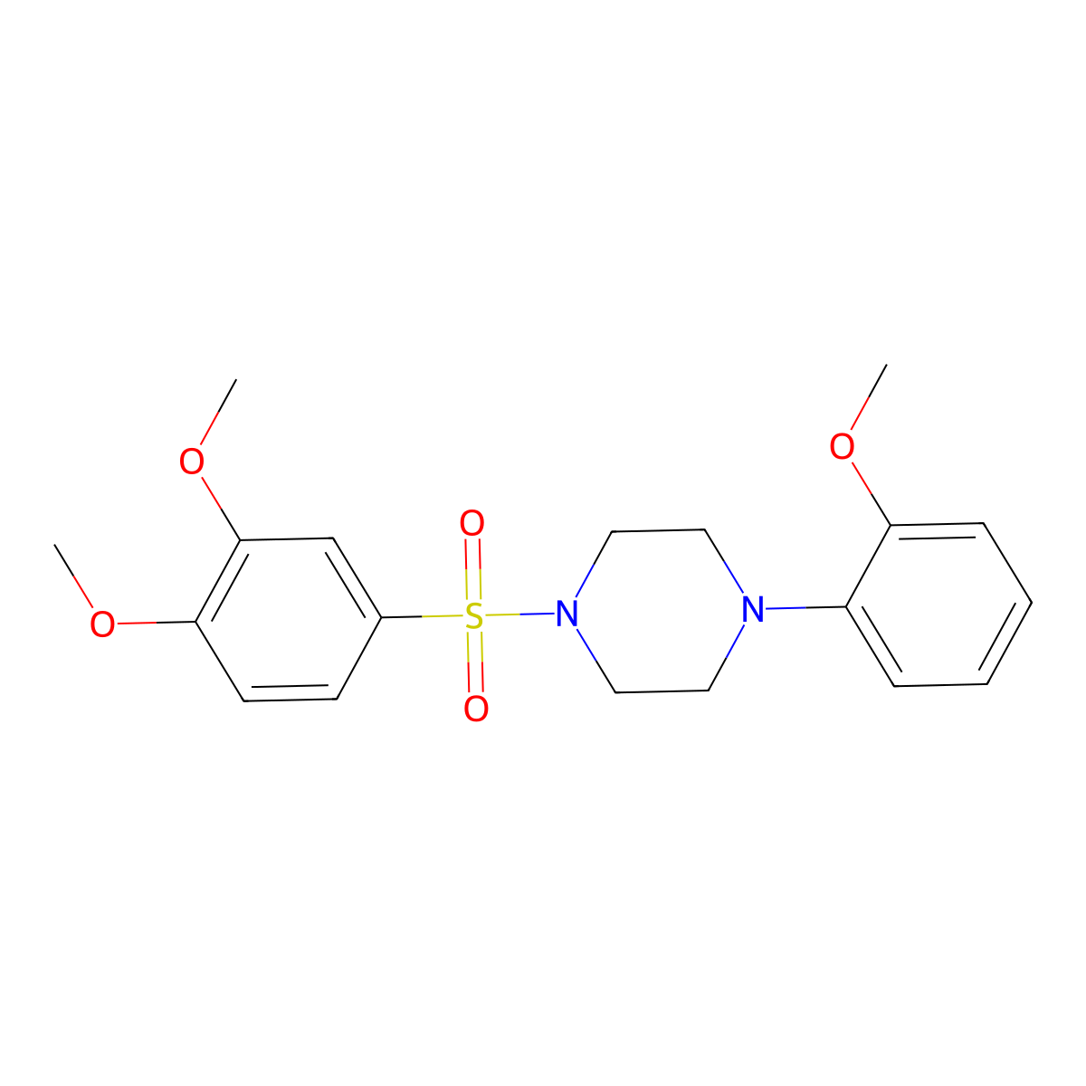 1-[(3,4-Dimethoxyphenyl)sulfonyl]-4-(2-methoxyphenyl)piperazine molecular structure, CAS 312290-87-2