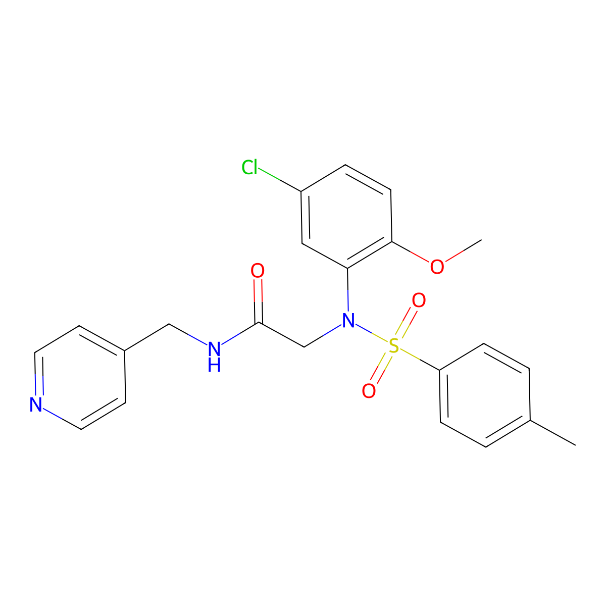 2-(5-chloro-2-methoxy-N-(4-methylphenyl)sulfonylanilino)-N-(pyridin-4-ylmethyl)acetamide molecular structure, CAS 312291-08-0