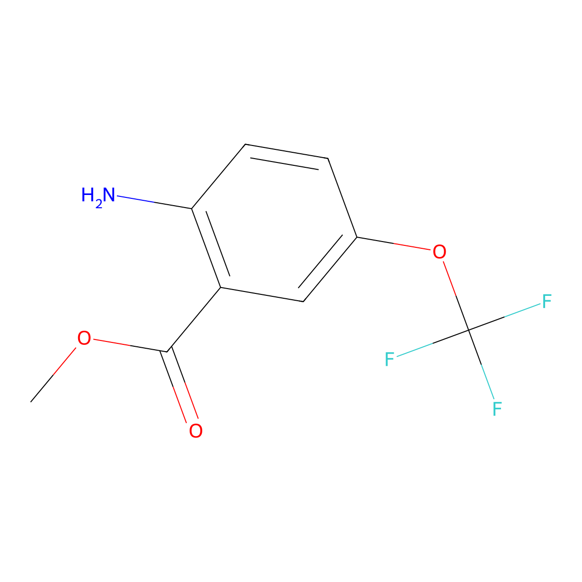 Methyl 2-amino-5-(trifluoromethoxy)benzoate molecular structure, CAS 312295-61-7