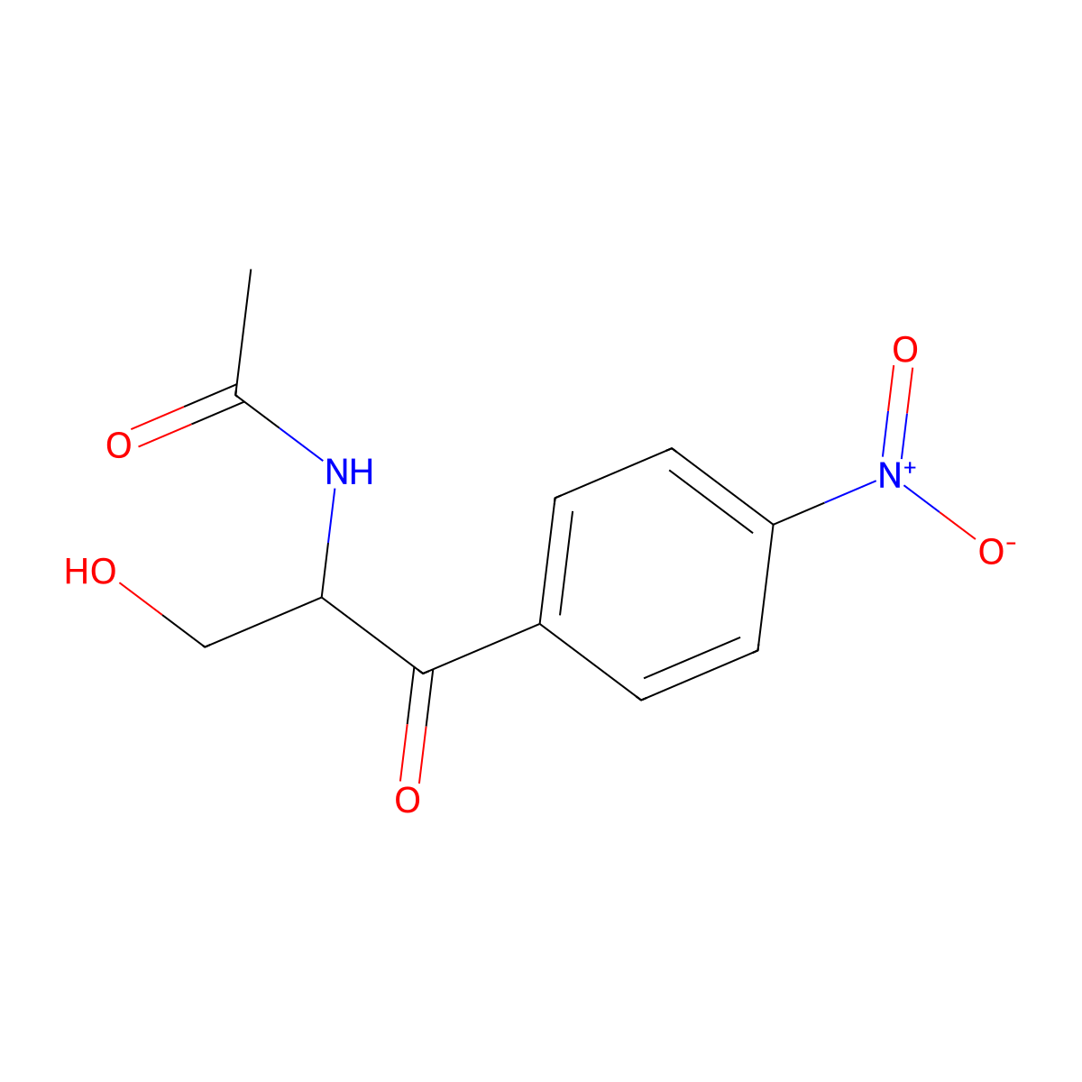 N-(1-(hydroxymethyl)-2-(4-nitrophenyl)-2-oxoethyl)acetamide molecular structure, CAS 3123-13-5