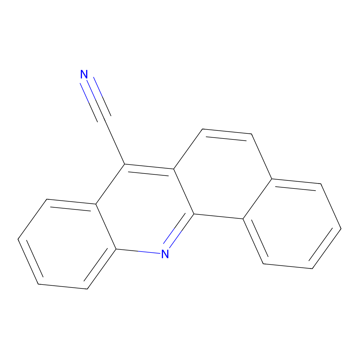 Benz(c)acridine-7-carbonitrile molecular structure, CAS 3123-27-1