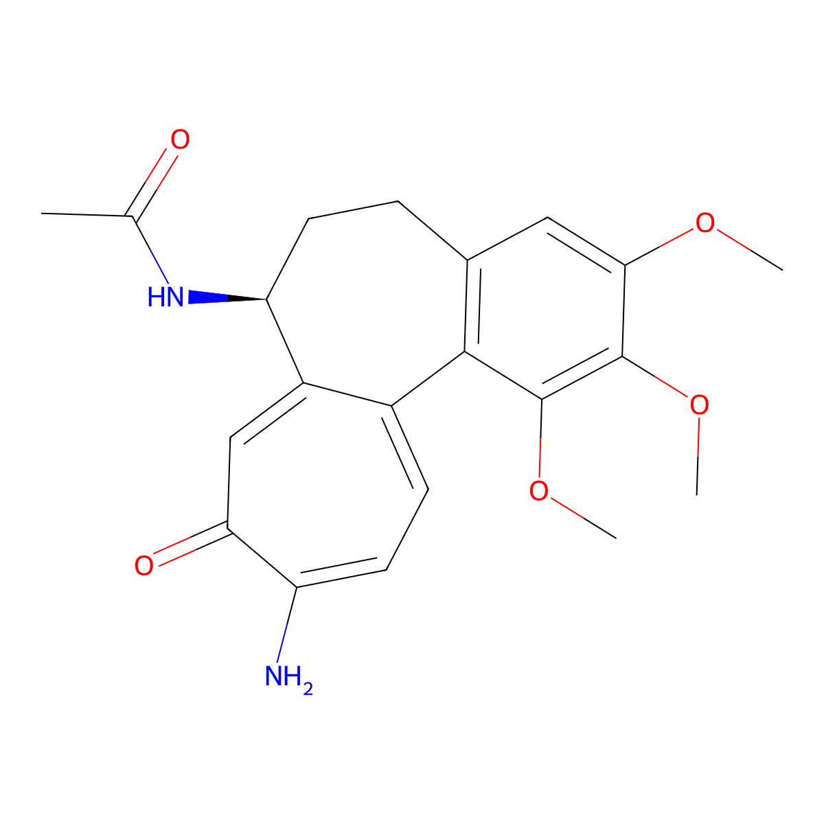 N-((7S)-10-Amino-5,6,7,9-tetrahydro-1,2,3-trimethoxy-9-oxobenzo(a)heptalen-7-yl)acetamide molecular structure, CAS 3123-89-5