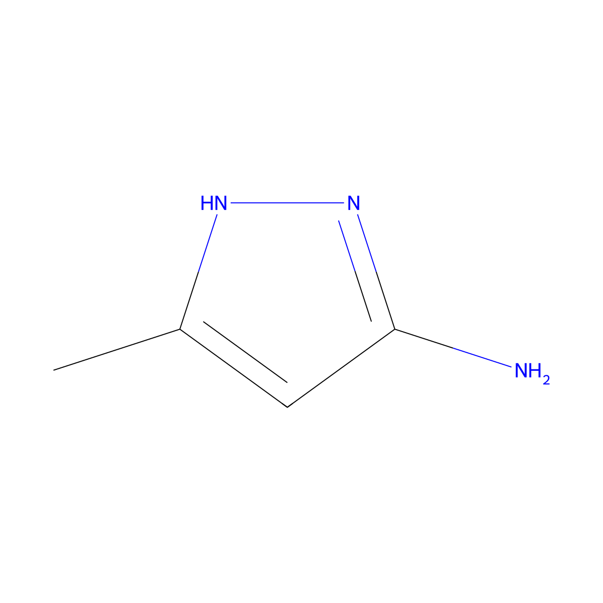 1H-Pyrazol-3-amine, 5-methyl- molecular structure, CAS 31230-17-8