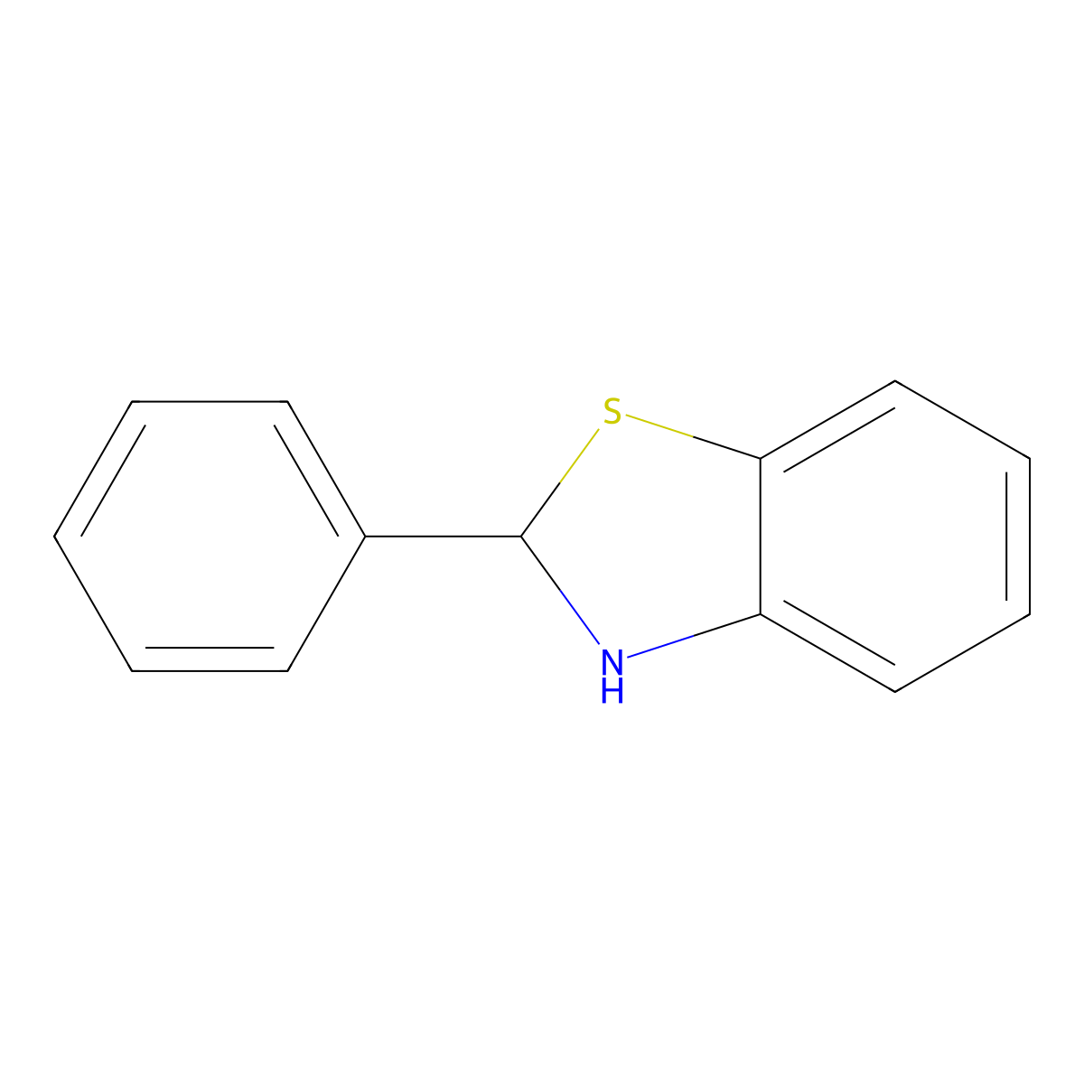 Benzothiazole, 2,3-dihydro-2-phenyl- molecular structure, CAS 31230-83-8