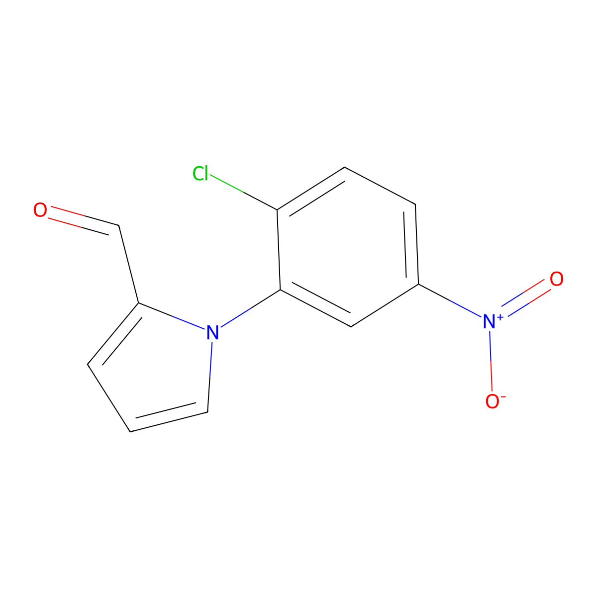 1-(2-chloro-5-nitrophenyl)-1H-pyrrole-2-carbaldehyde molecular structure, CAS 312303-78-9