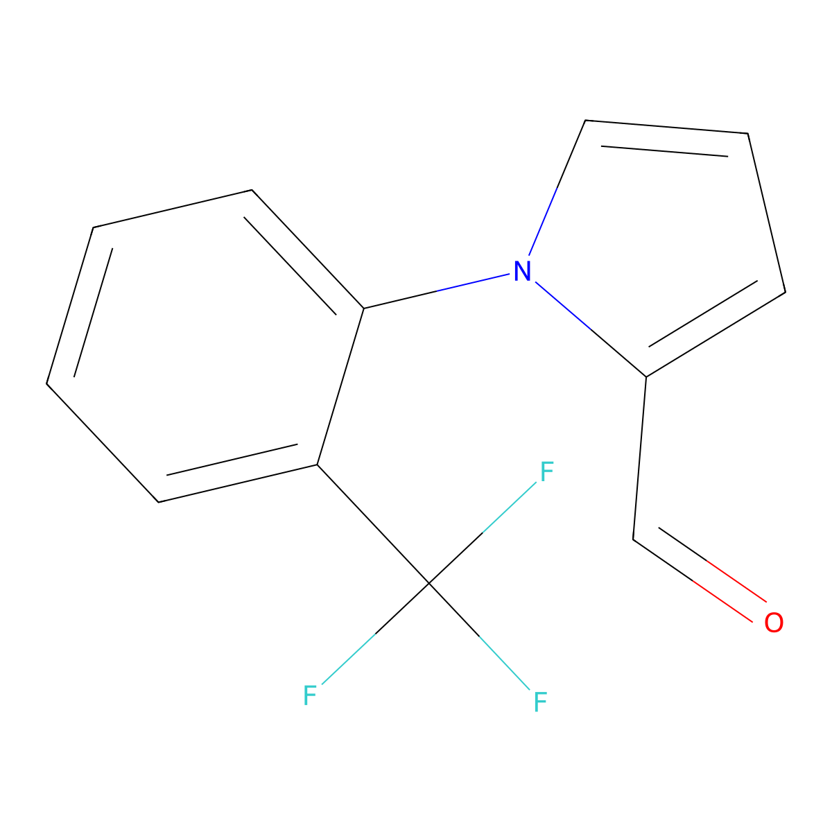 1-[2-(trifluoromethyl)phenyl]-1H-pyrrole-2-carbaldehyde molecular structure, CAS 312303-90-5