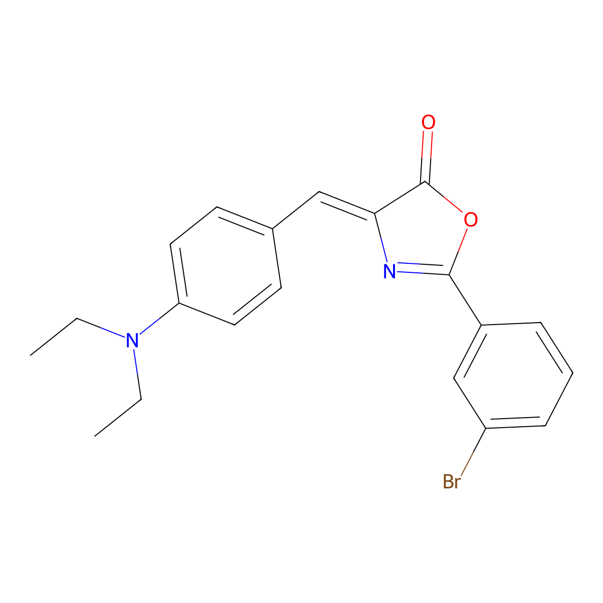 2-(3-Bromophenyl)-4-[[4-(diethylamino)phenyl]methylene]-5(4H)-oxazolone molecular structure, CAS 312303-95-0
