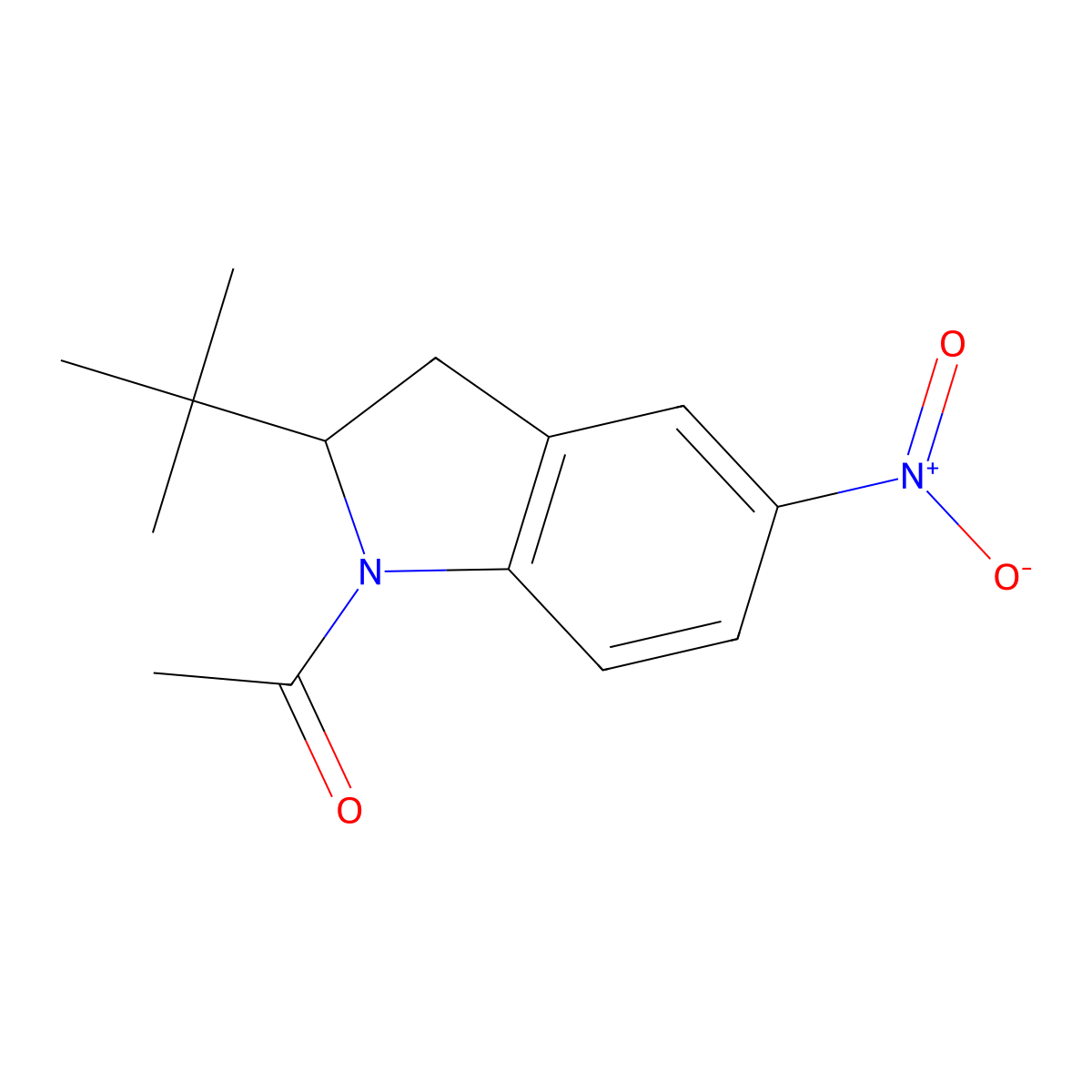 1-(2-(tert-Butyl)-5-nitroindolin-1-yl)ethanone molecular structure, CAS 312306-34-6
