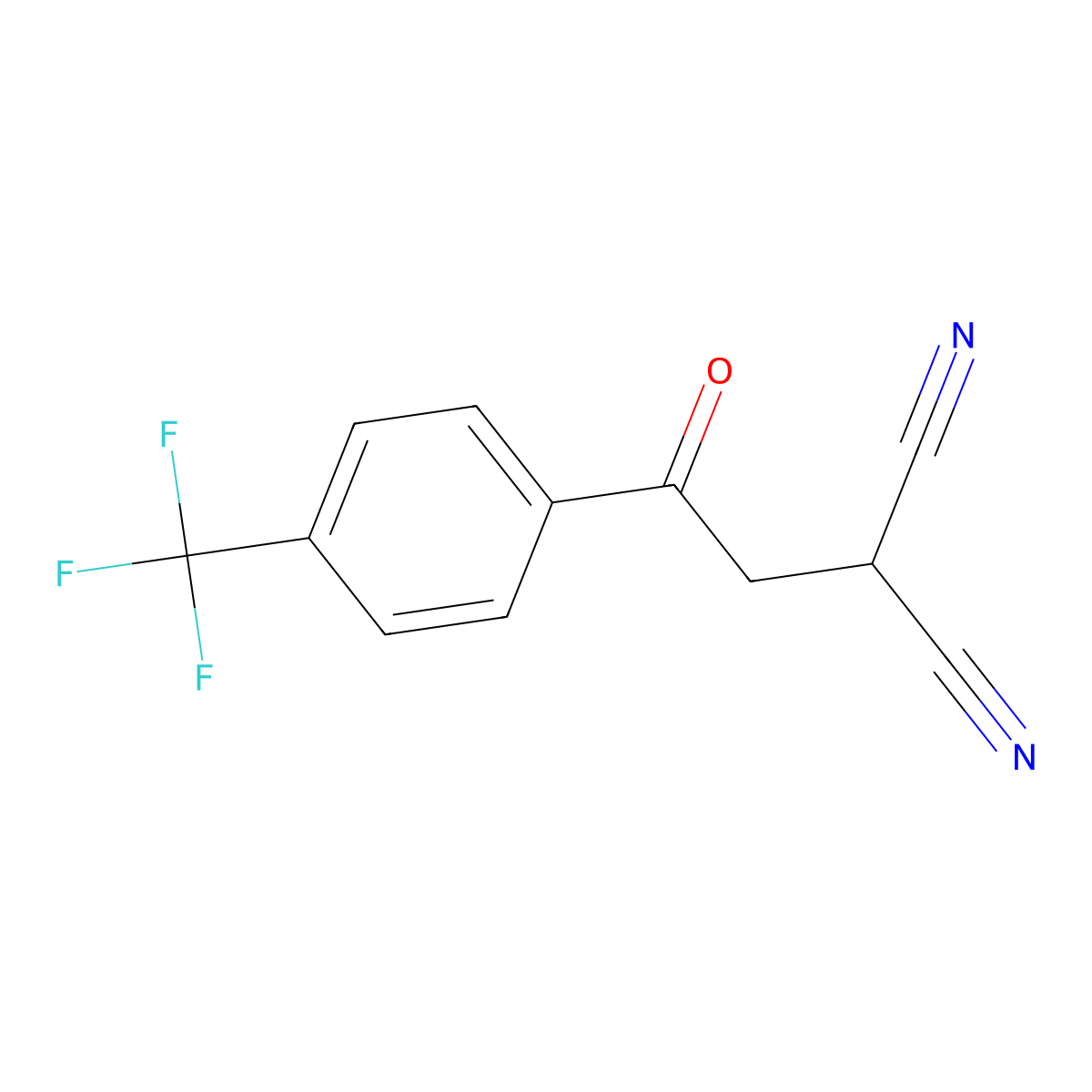 2-(2-Oxo-2-(4-(trifluoromethyl)phenyl)ethyl)malononitrile molecular structure, CAS 312308-30-8