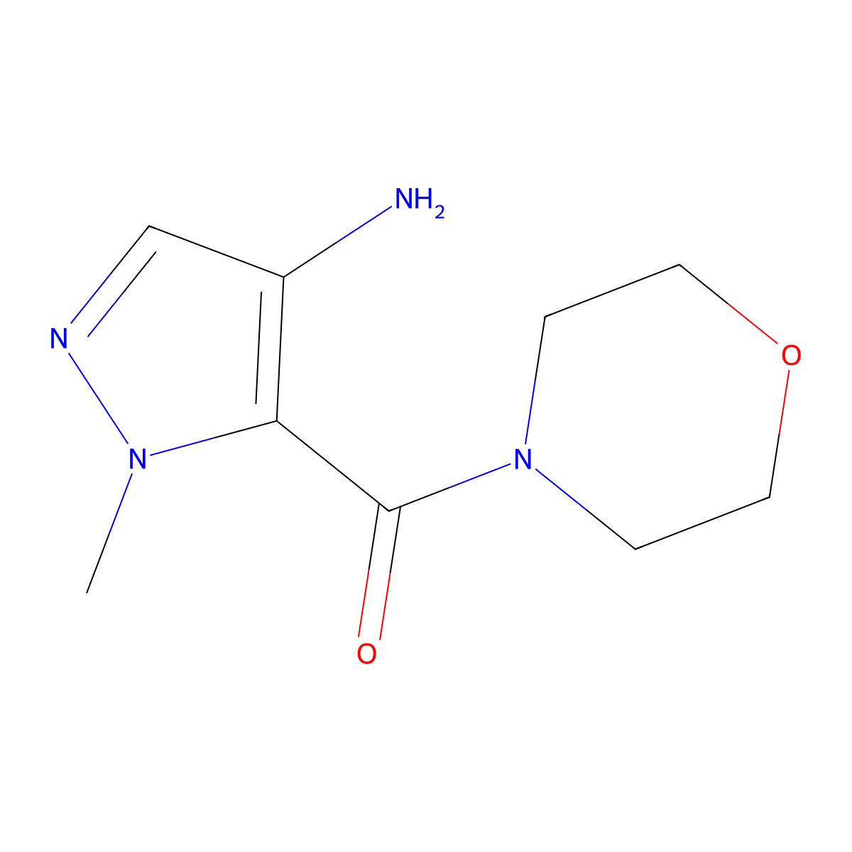 (4-Amino-2-methyl-2H-pyrazol-3-yl)-morpholin-4-yl-methanone molecular structure, CAS 312308-73-9