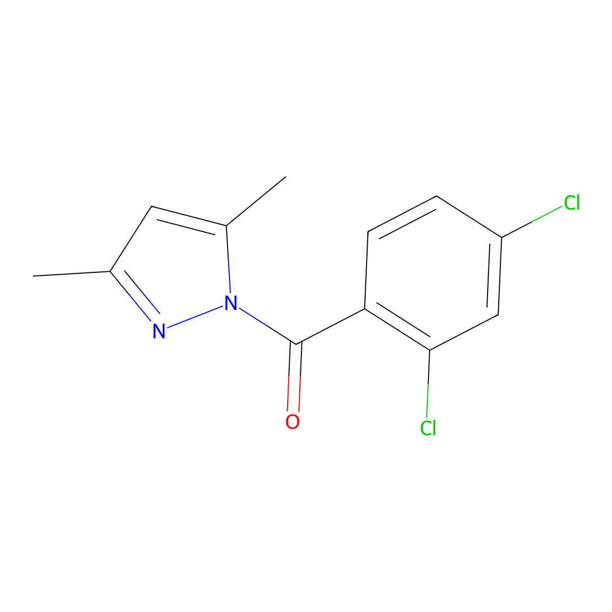 (2,4-dichlorophenyl)(3,5-dimethyl-1H-pyrazol-1-yl)methanone molecular structure, CAS 312308-86-4