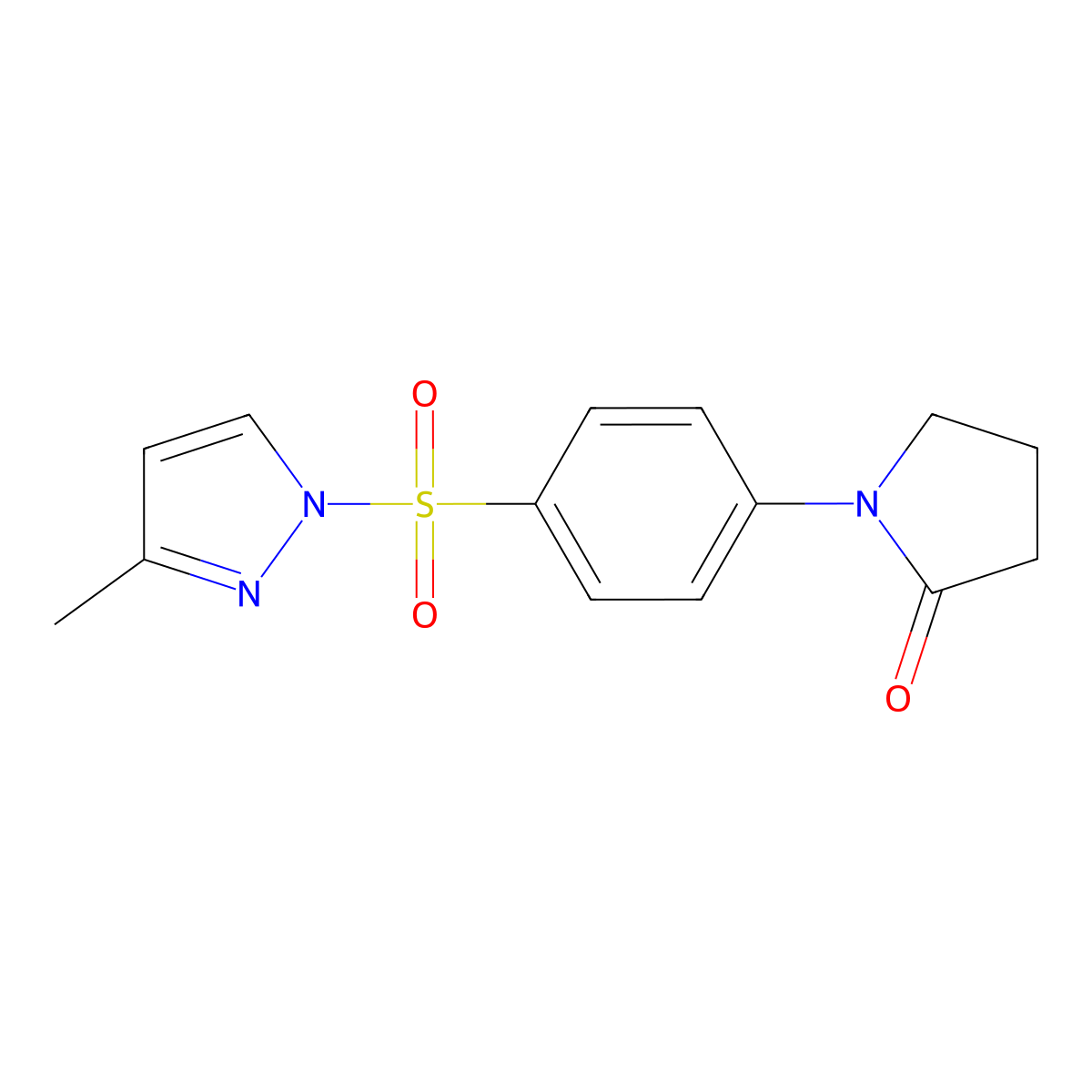 1-[4-(3-Methylpyrazol-1-yl)sulfonylphenyl]pyrrolidin-2-one molecular structure, CAS 312308-88-6