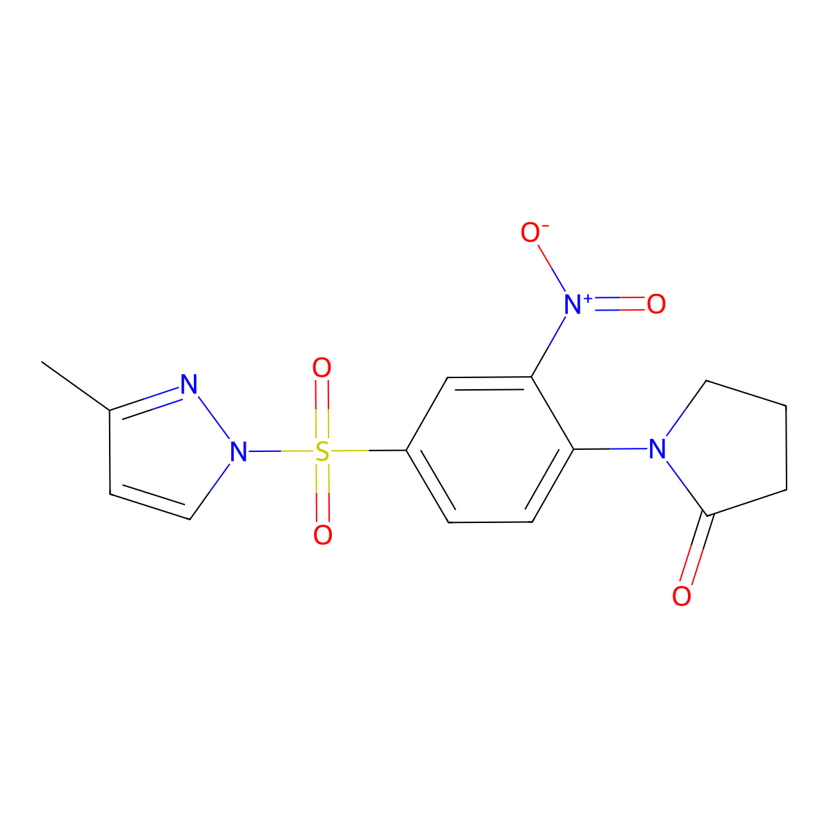 1-[4-(3-Methylpyrazol-1-yl)sulfonyl-2-nitrophenyl]pyrrolidin-2-one molecular structure, CAS 312309-37-8