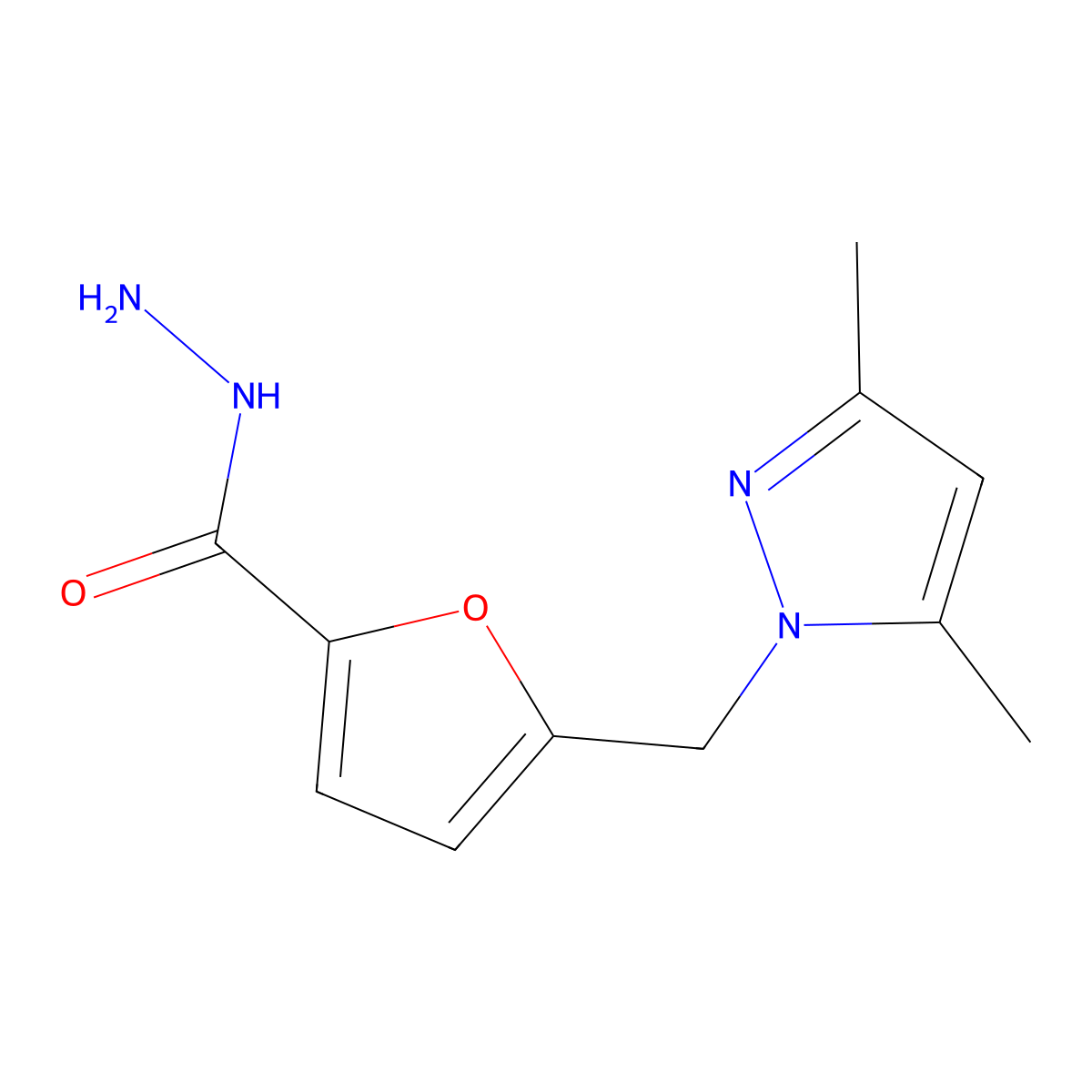 5-((3,5-Dimethyl-1H-pyrazol-1-yl)methyl)furan-2-carbohydrazide molecular structure, CAS 312309-47-0