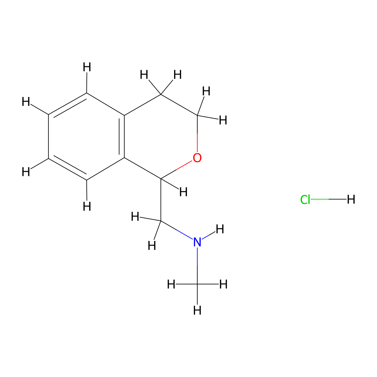 [(3,4-dihydro-1H-2-benzopyran-1-yl)methyl](methyl)amine hydrochloride molecular structure, CAS 31231-58-0