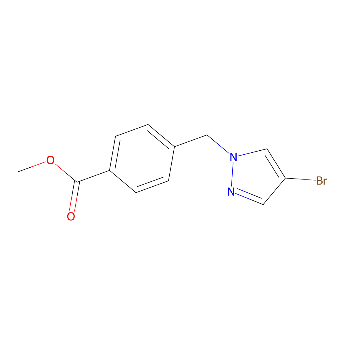 methyl 4-[(4-bromo-1H-pyrazol-1-yl)methyl]benzoate molecular structure, CAS 312310-09-1