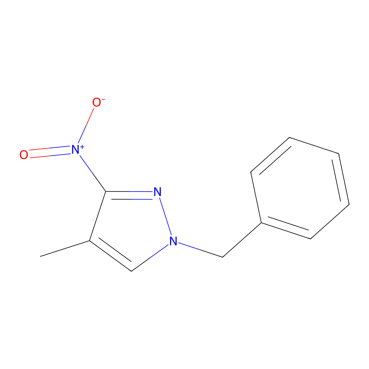 1-benzyl-4-methyl-3-nitro-1H-pyrazole molecular structure, CAS 312310-45-5