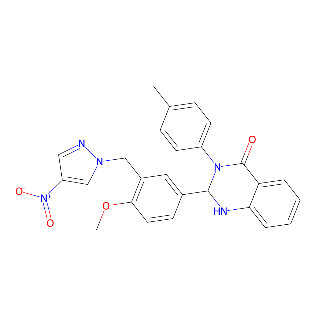 2-[4-Methoxy-3-[(4-nitropyrazol-1-yl)methyl]phenyl]-3-(4-methylphenyl)-1,2-dihydroquinazolin-4-one molecular structure, CAS 312311-12-9