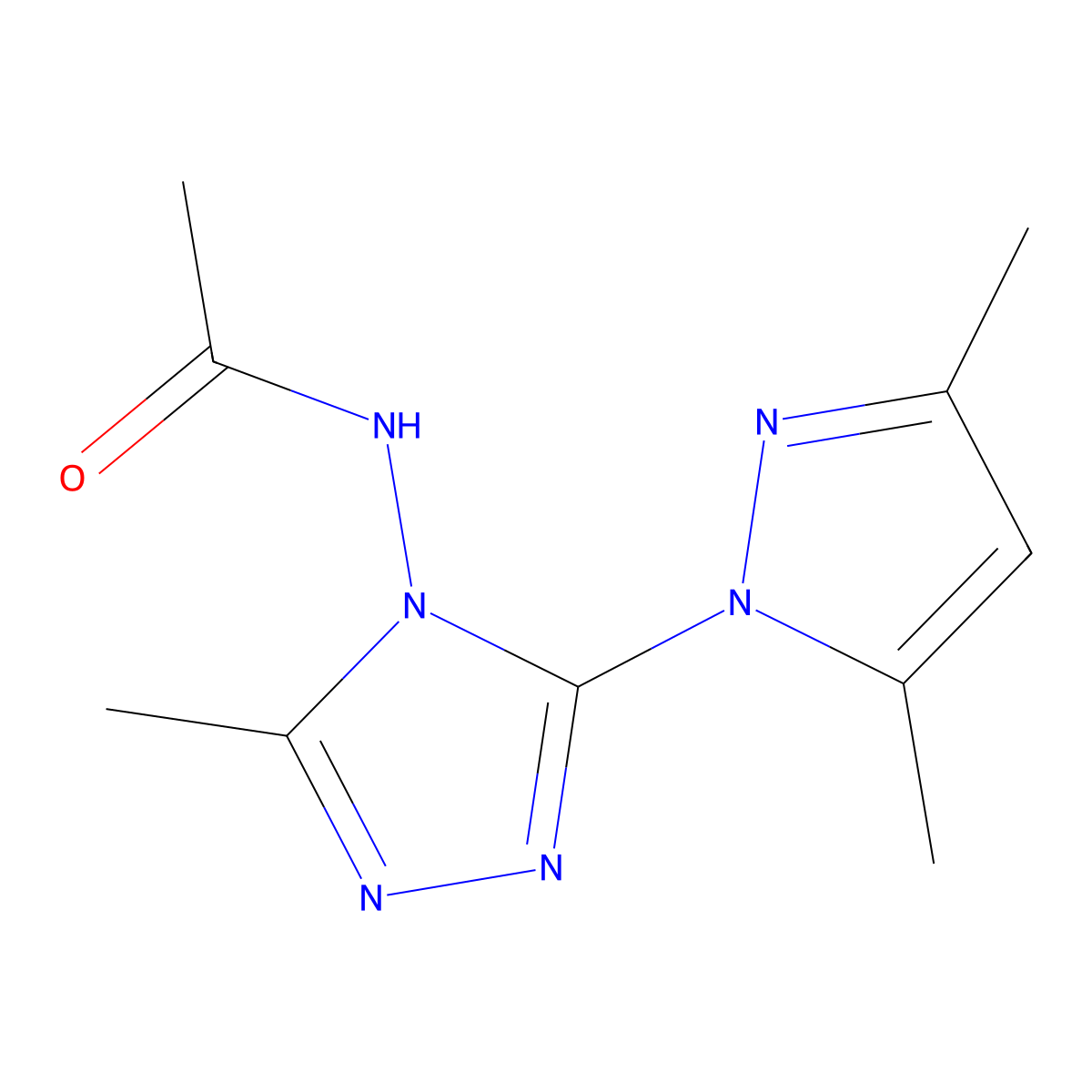 N-[3-(3,5-dimethyl-1H-pyrazol-1-yl)-5-methyl-4H-1,2,4-triazol-4-yl]acetamide molecular structure, CAS 312311-16-3