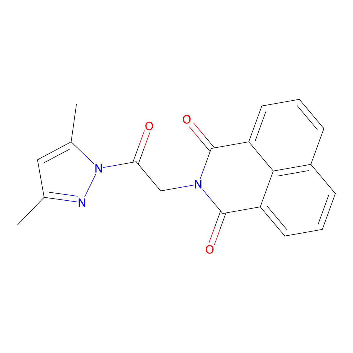 2-(2-(3,5-dimethyl-1H-pyrazol-1-yl)-2-oxoethyl)-1H-benzo[de]isoquinoline-1,3(2H)-dione molecular structure, CAS 312311-34-5