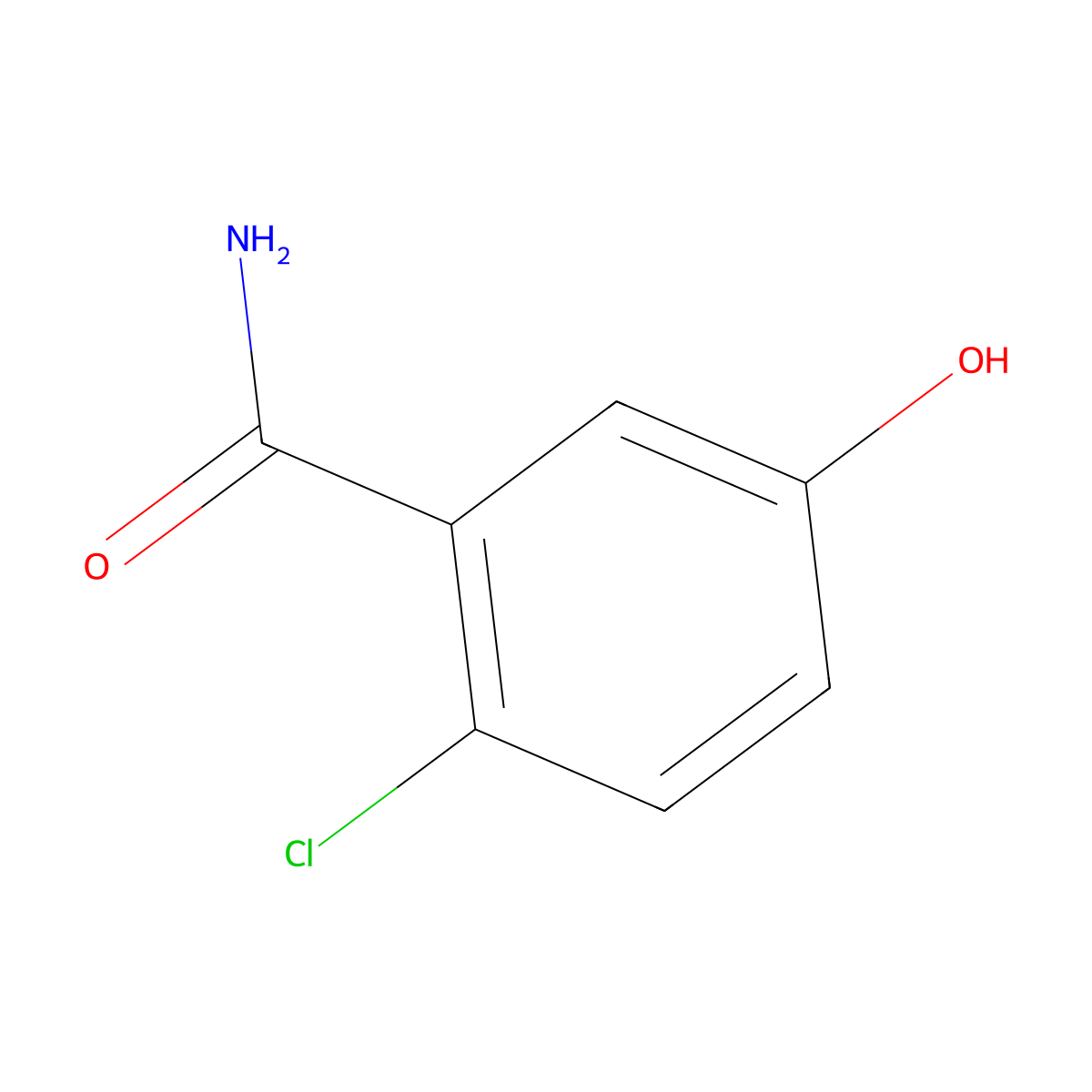 2-Chloro-5-hydroxybenzamide molecular structure, CAS 312313-04-5