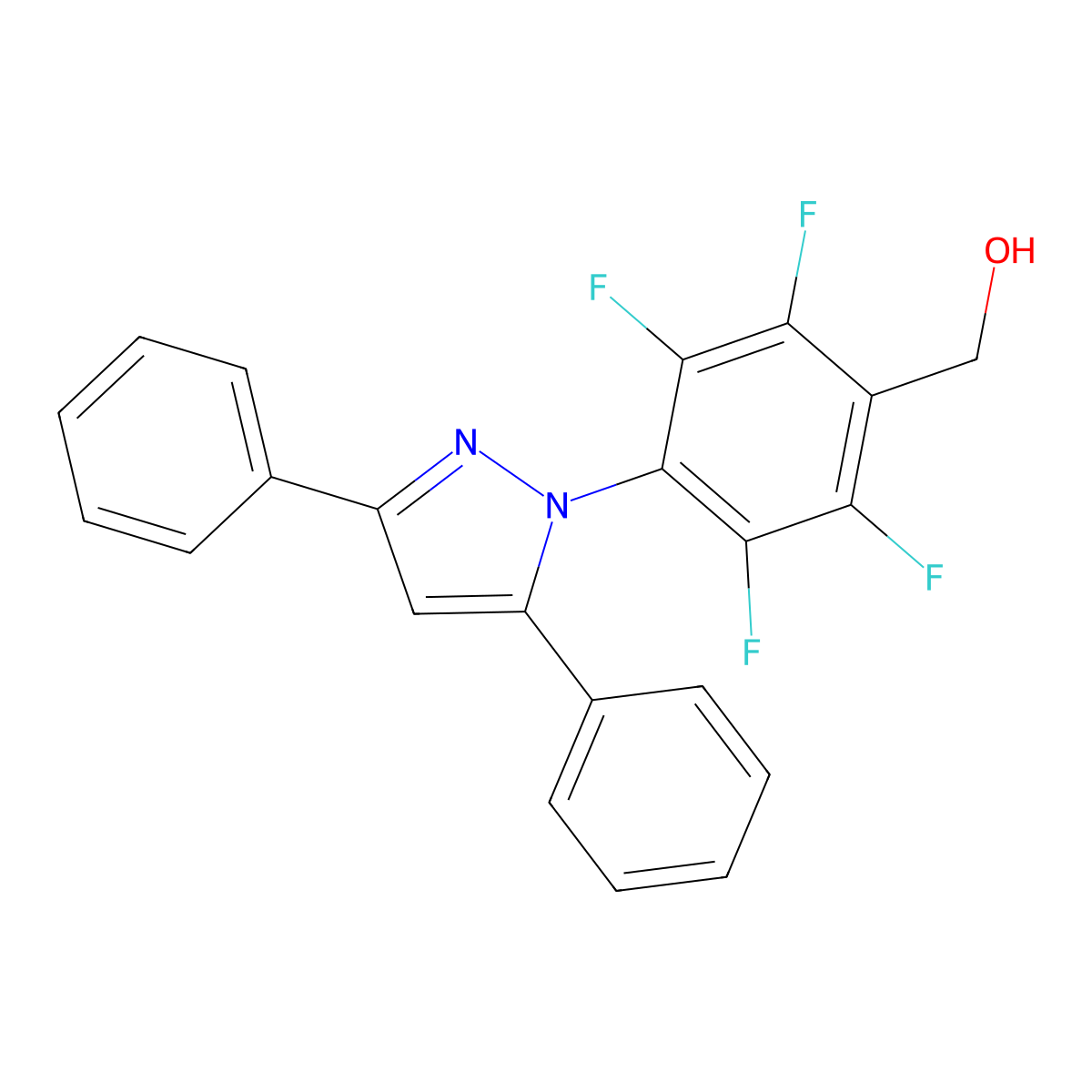 [4-(3,5-Diphenylpyrazol-1-yl)-2,3,5,6-tetrafluorophenyl]methanol molecular structure, CAS 312314-10-6