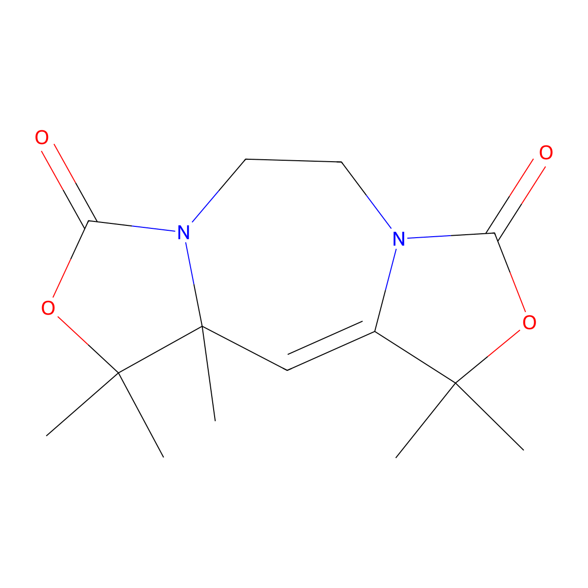 3,4,4,13,13-Pentamethyl-5,12-dioxa-7,10-diazatricyclo[8.3.0.03,7]tridec-1-ene-6,11-dione molecular structure, CAS 312316-01-1