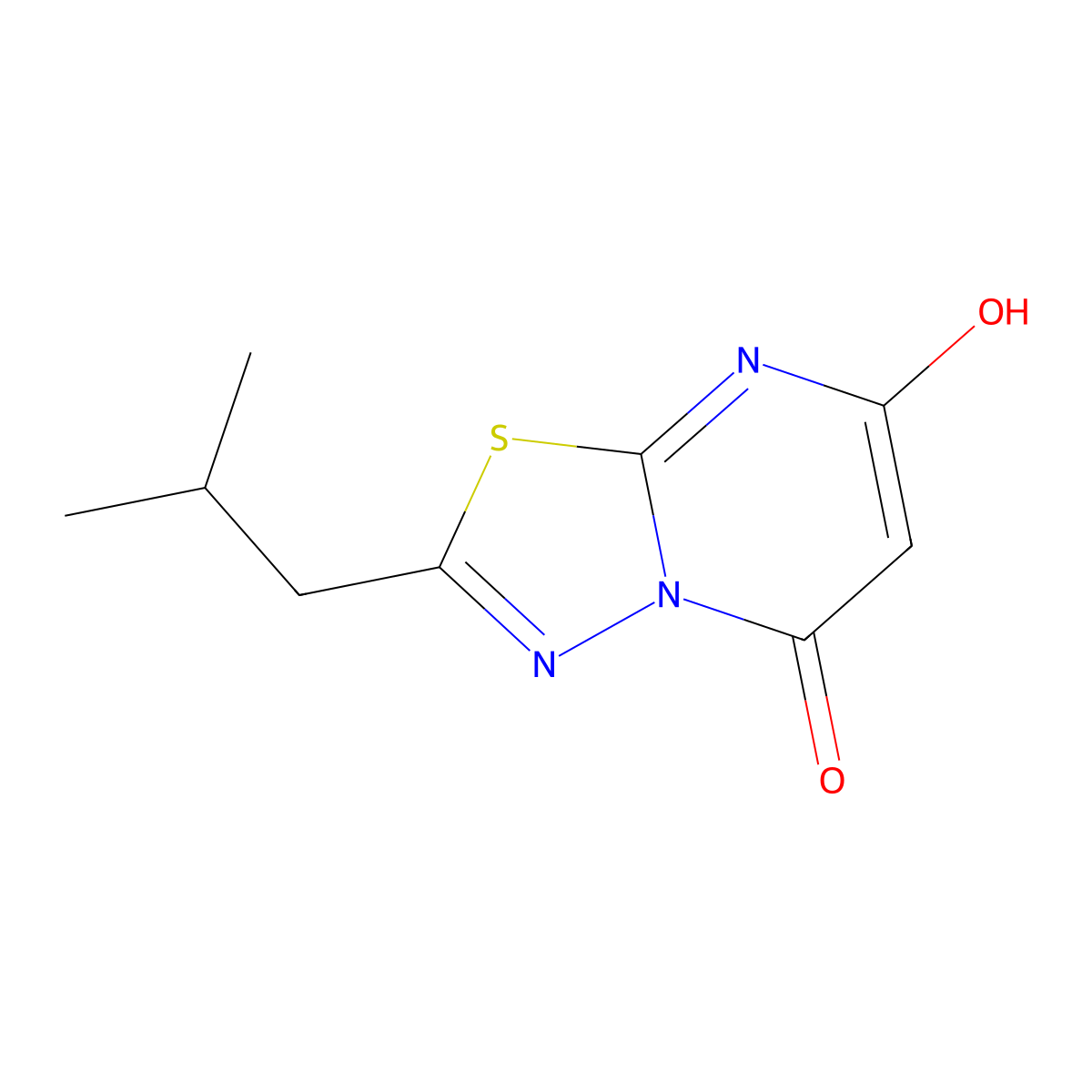 7-Hydroxy-2-isobutyl-[1,3,4]thiadiazolo[3,2-a]pyrimidin-5-one molecular structure, CAS 312316-18-0