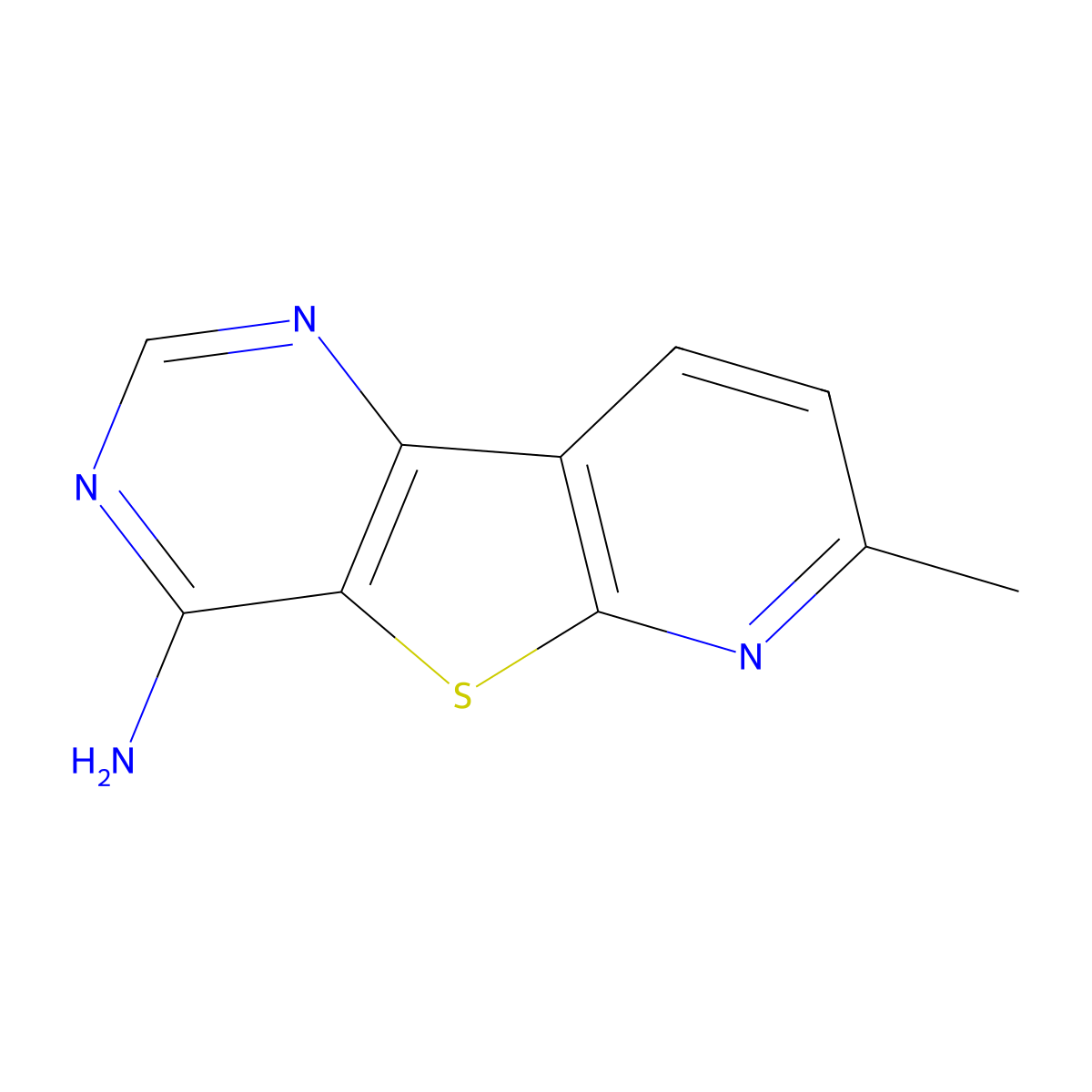 7-Methylpyrido[2,3]thieno[2,4-d]pyrimidin-4-amine molecular structure, CAS 312316-52-2
