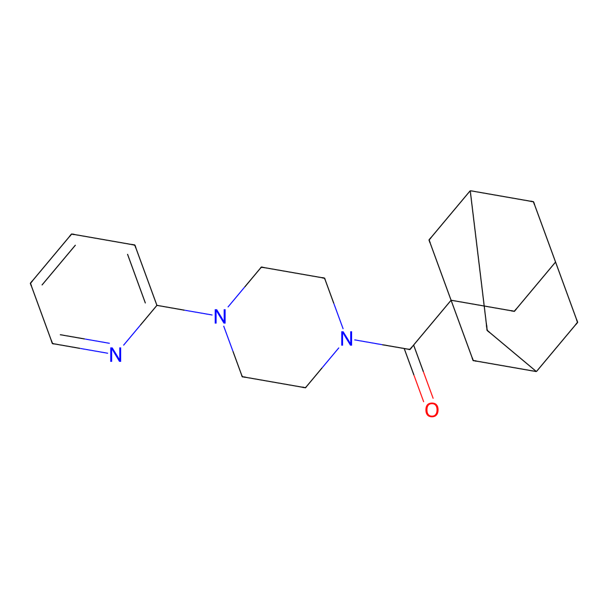 Adamantanyl 4-(2-pyridyl)piperazinyl ketone molecular structure, CAS 312316-78-2