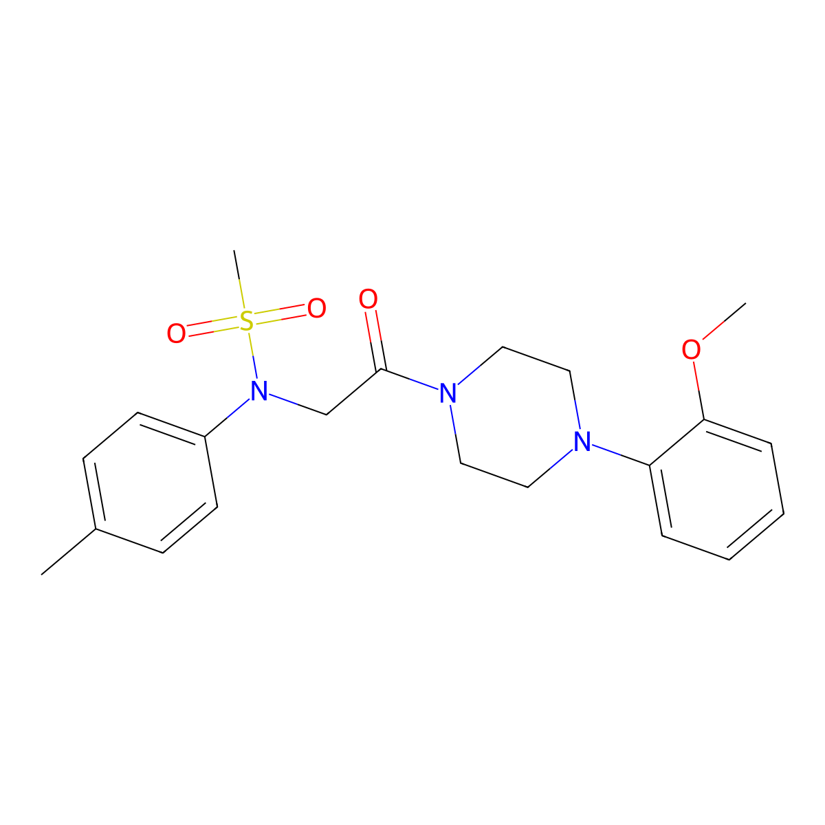 N-[2-[4-(2-methoxyphenyl)piperazin-1-yl]-2-oxoethyl]-N-(4-methylphenyl)methanesulfonamide molecular structure, CAS 312317-02-5